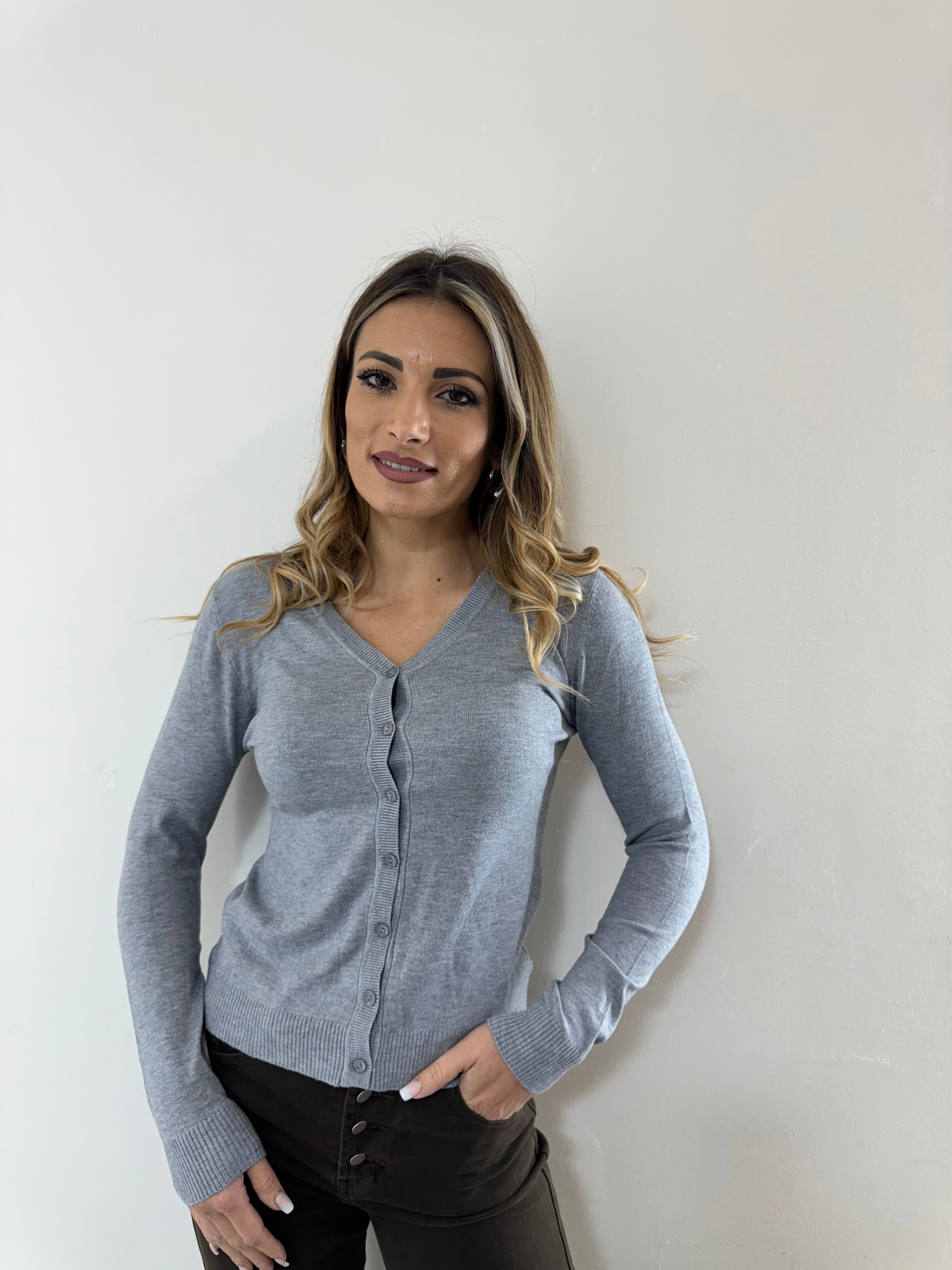 Cardigan Wool Grigio