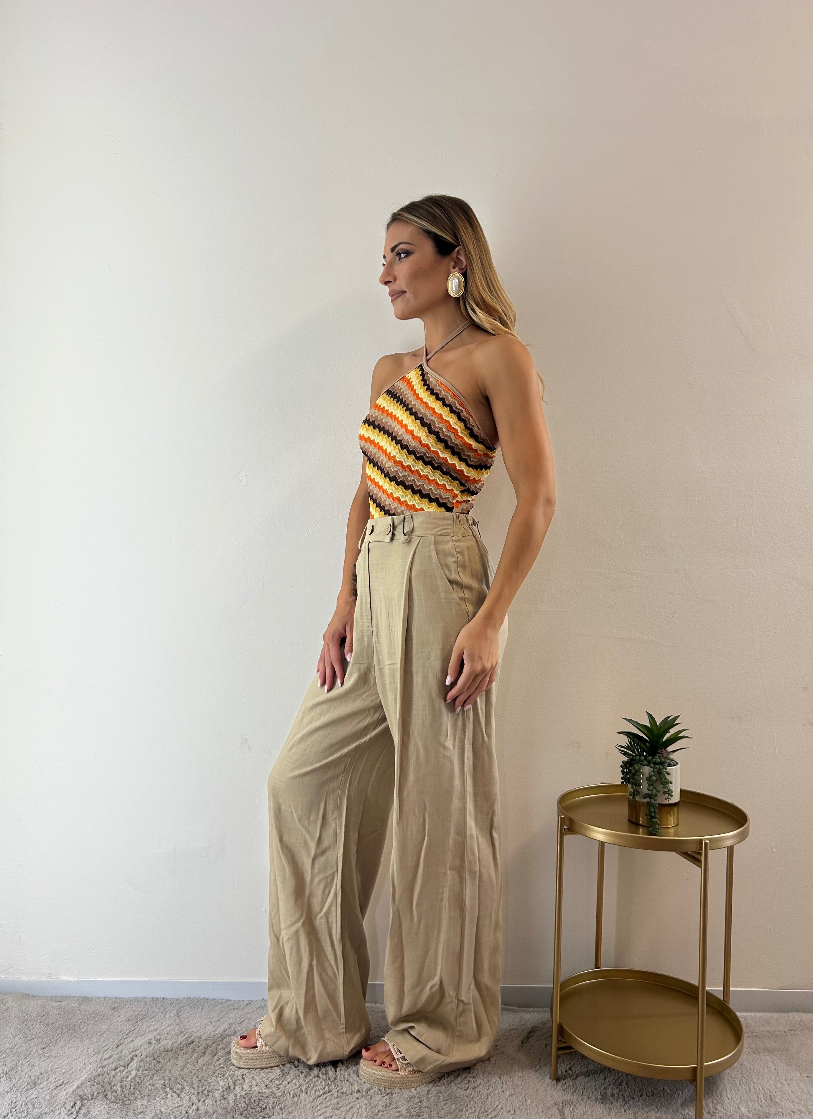 Pantaloni Flora beige