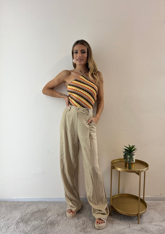 Pantaloni Flora beige