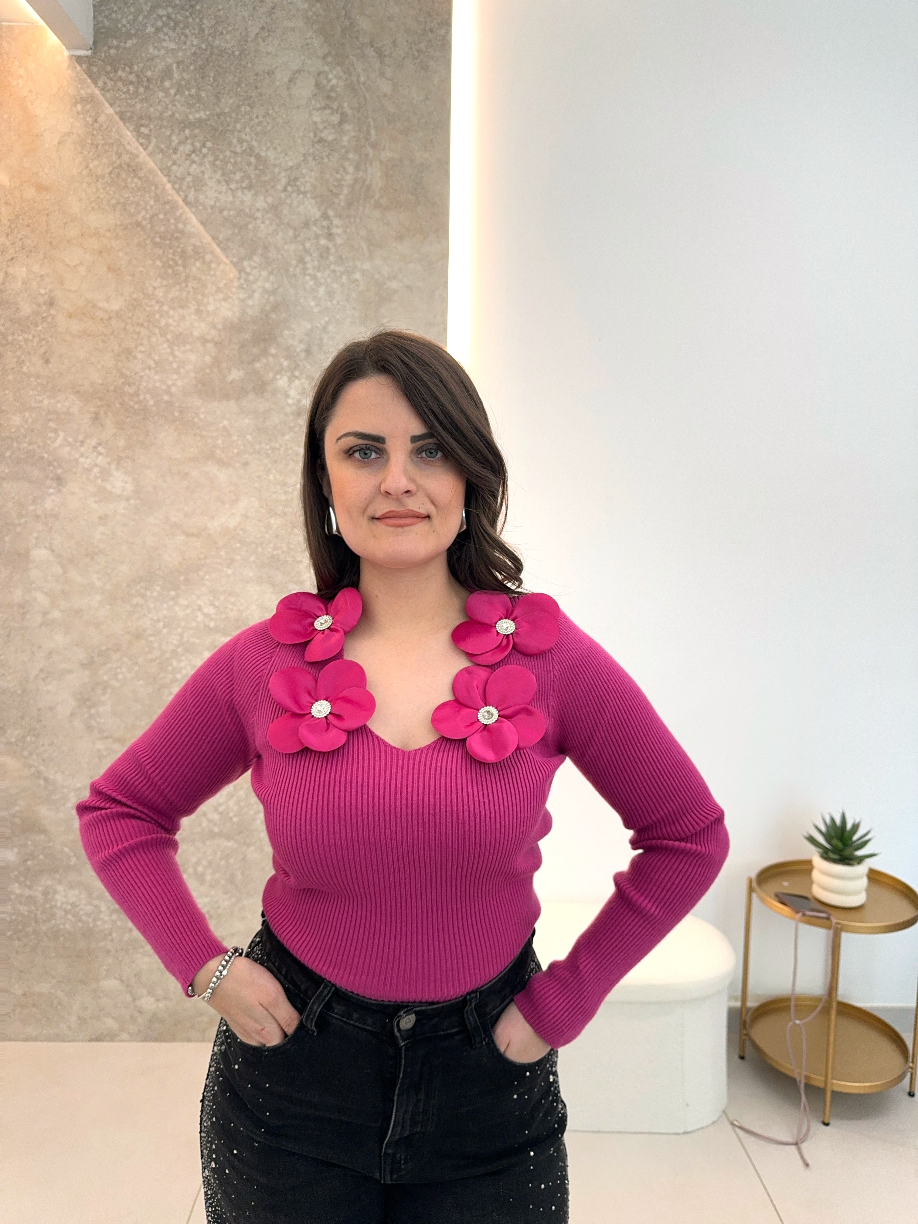 Maglia Flowers magenta