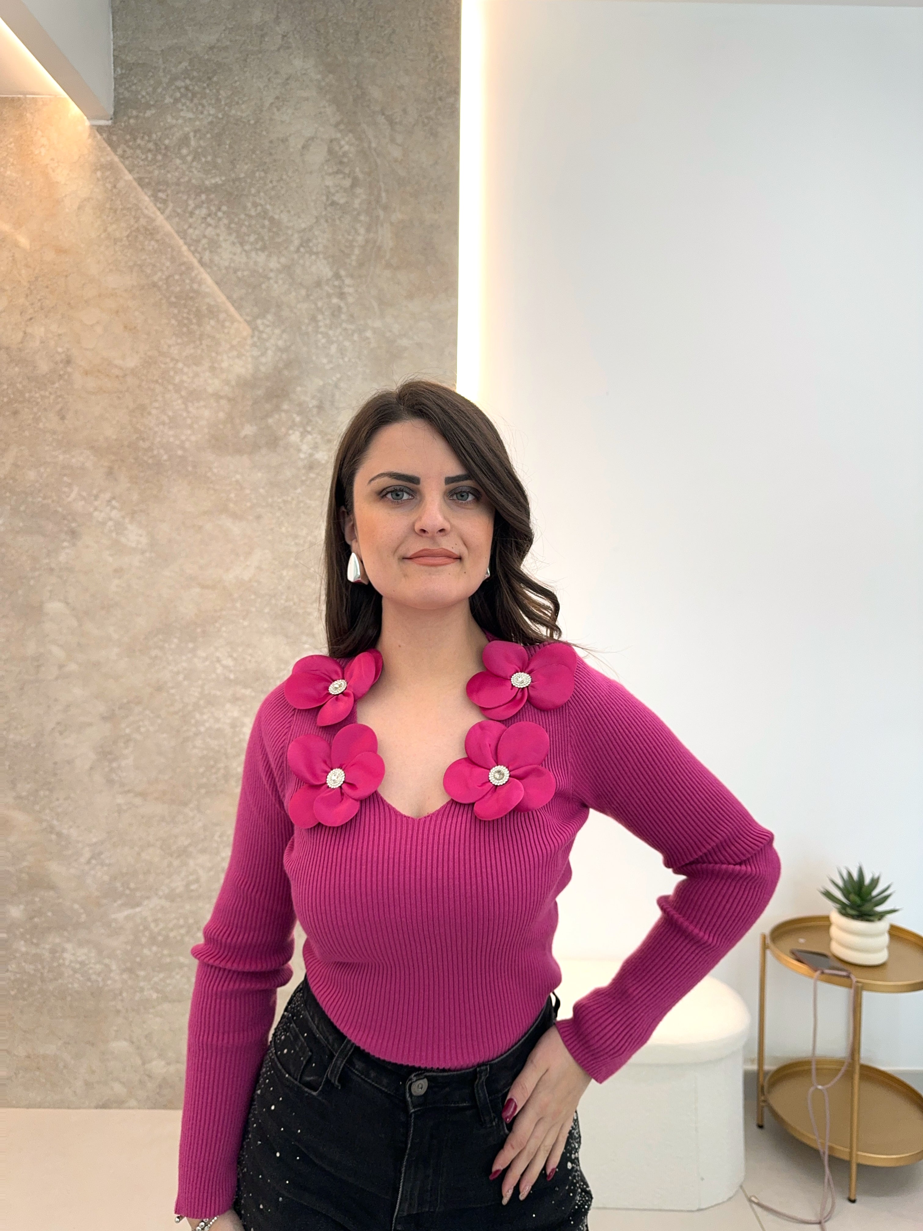 Maglia Flowers magenta