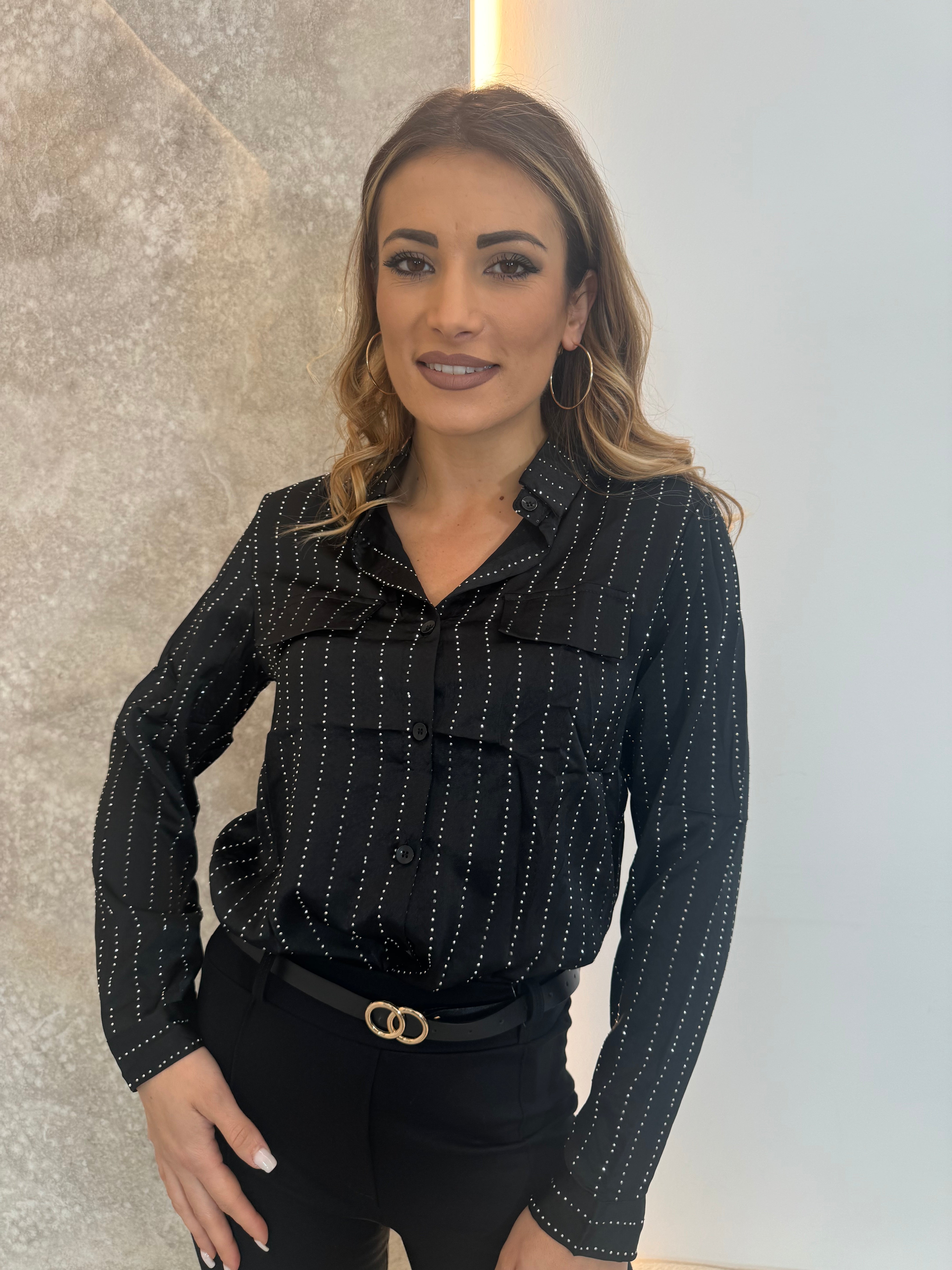 Camicia Brillantini nero