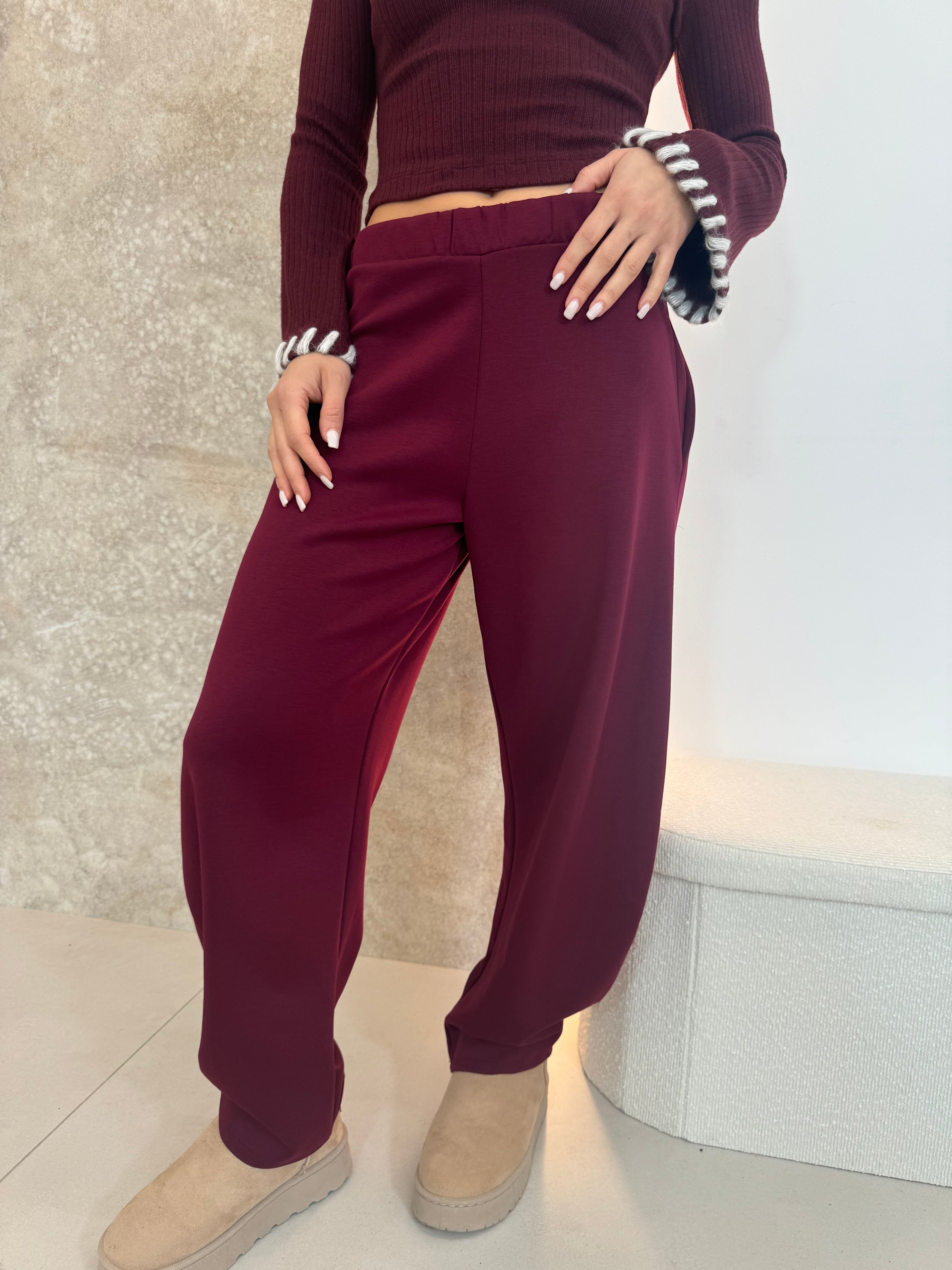 Pantaloni Ballon wine