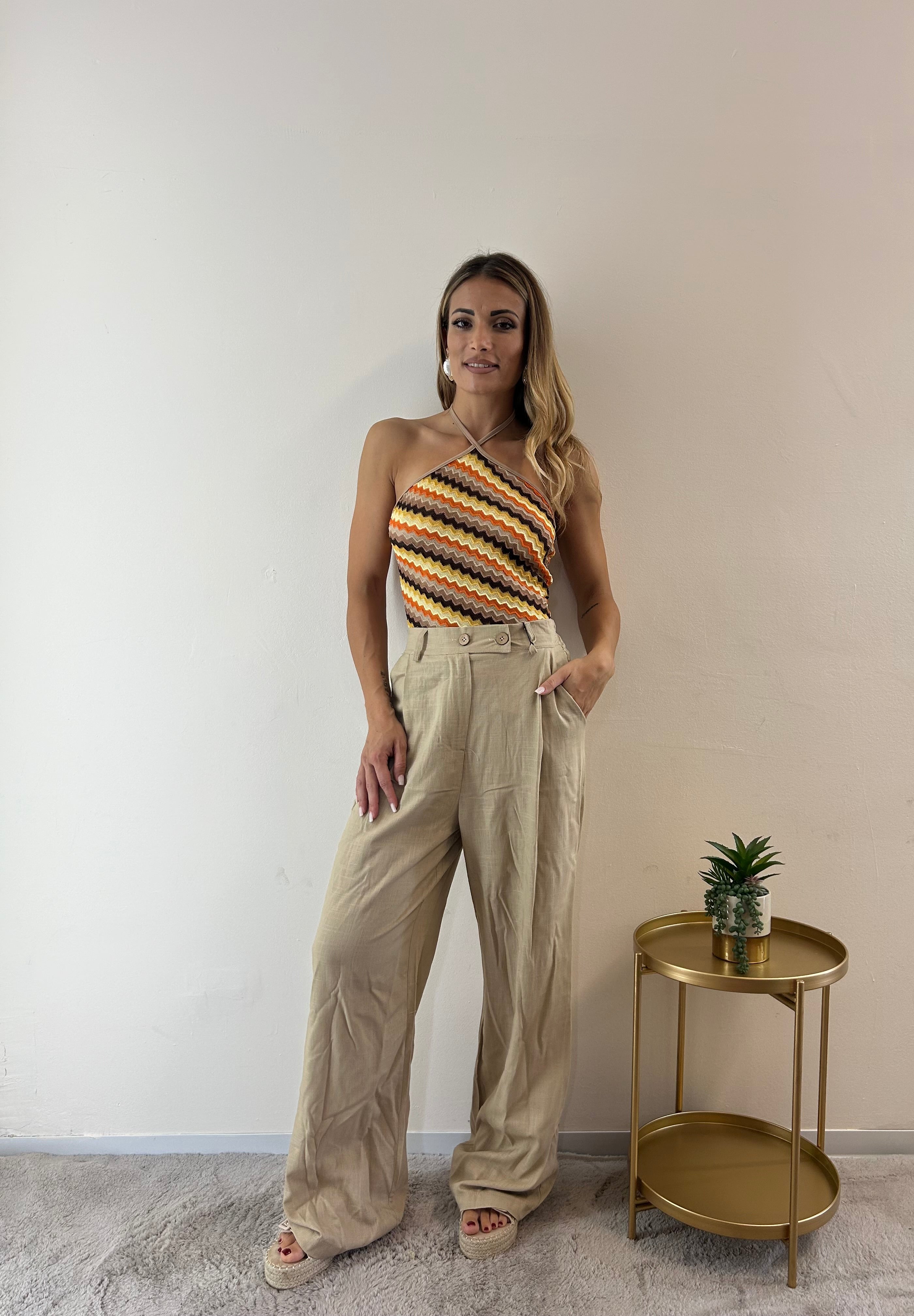 Pantaloni Flora beige