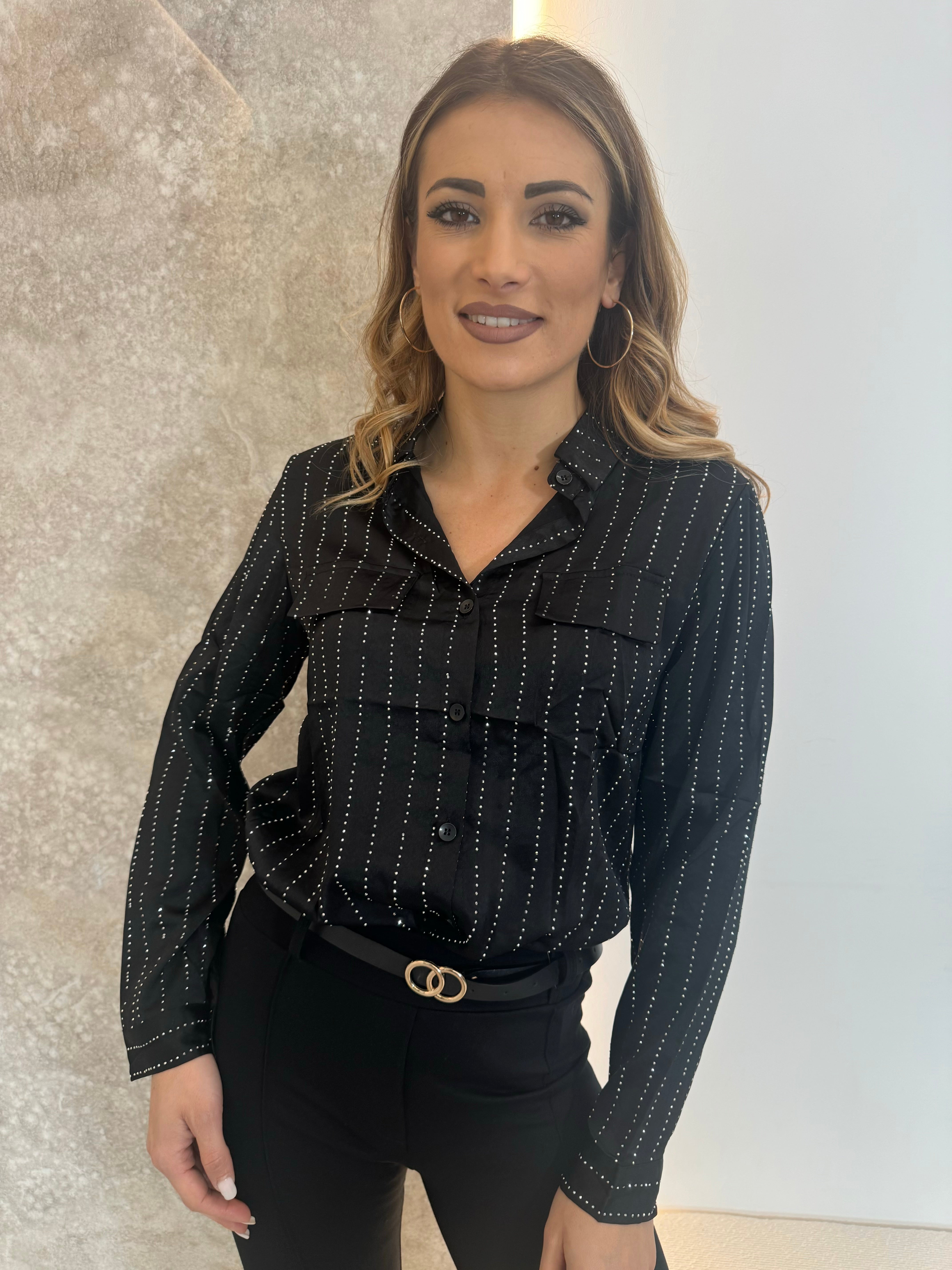 Camicia Brillantini nero