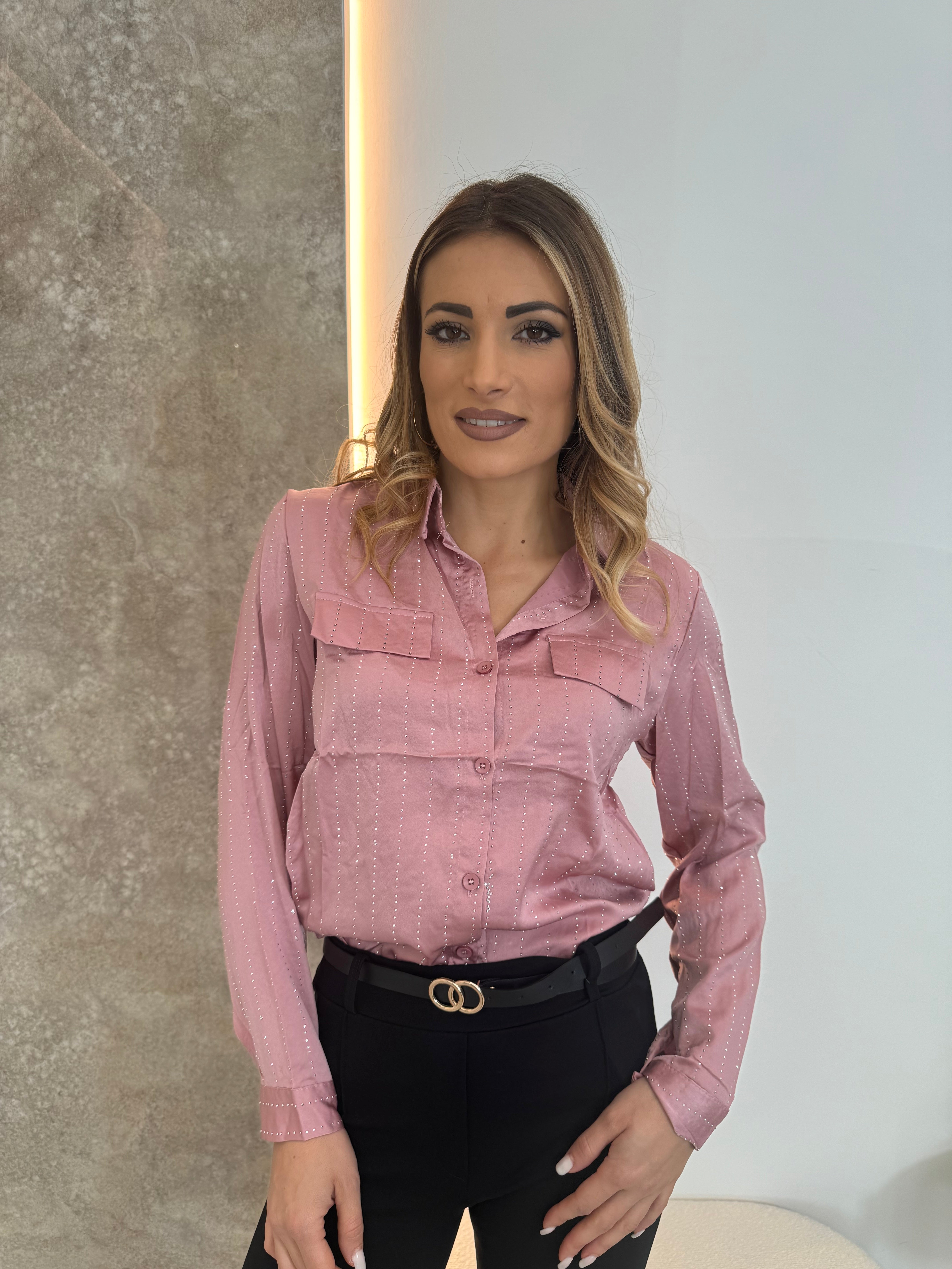 Camicia Brillantini rosa