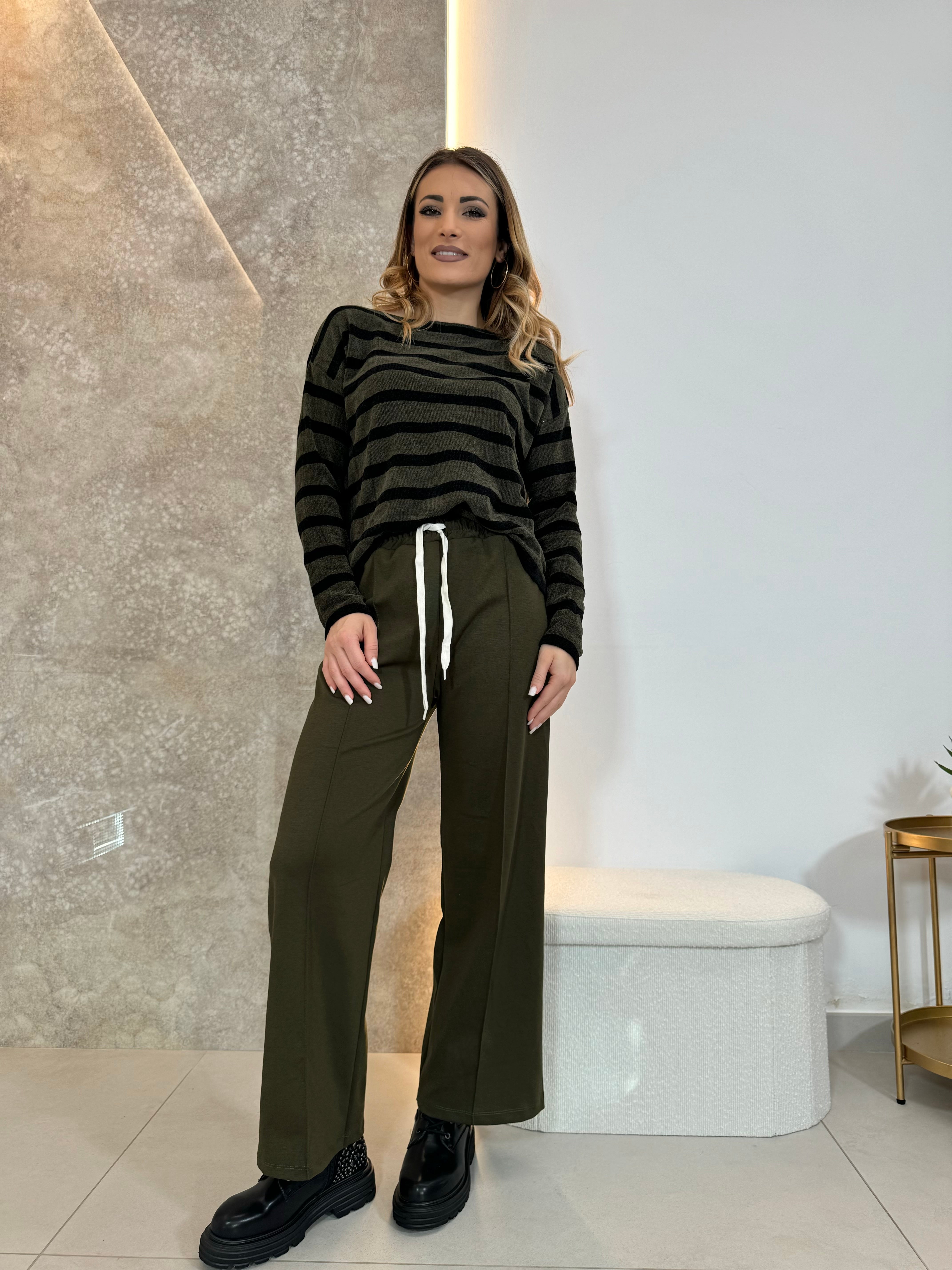 Pantaloni Basic verde militare