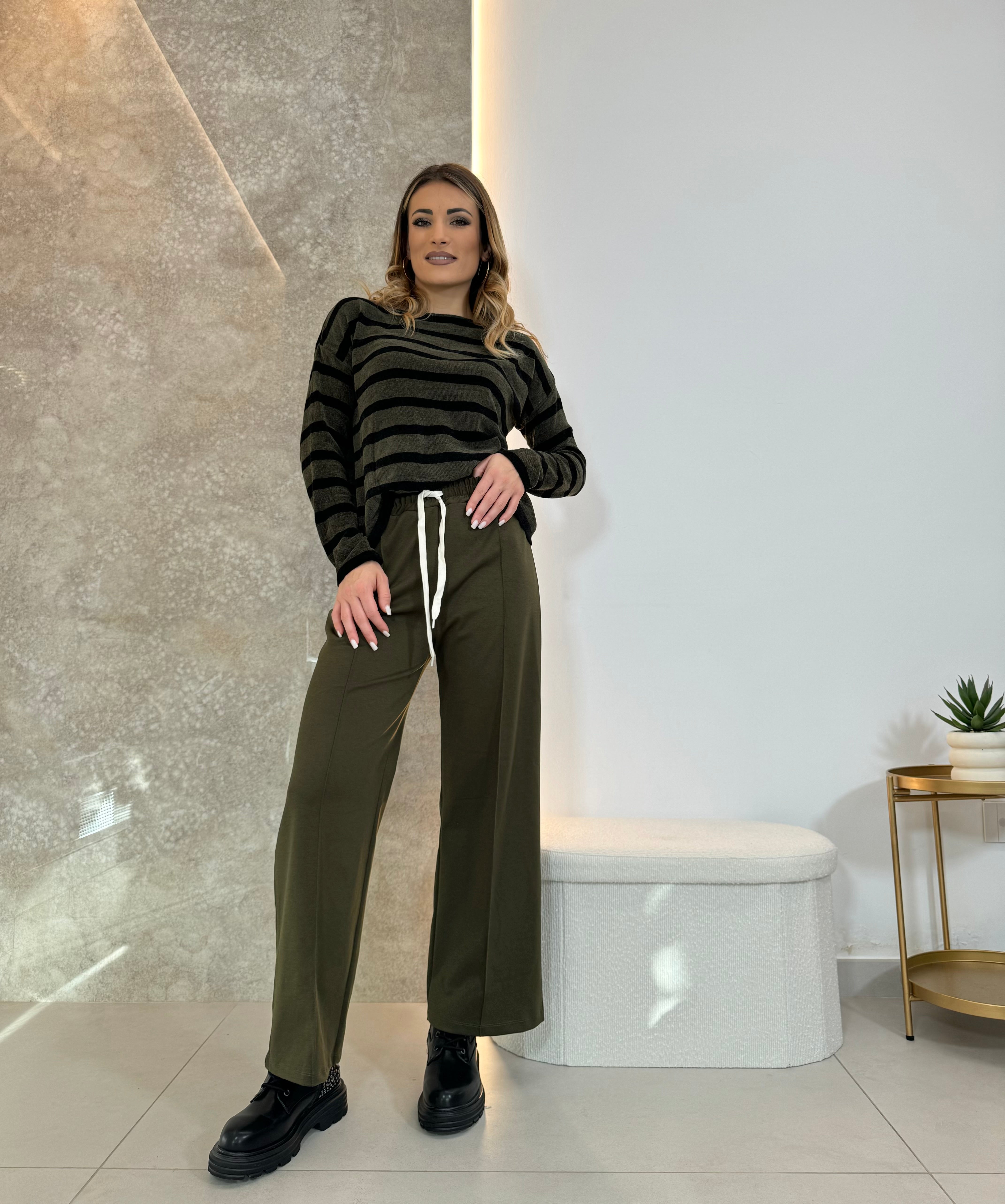 Pantaloni Basic verde militare