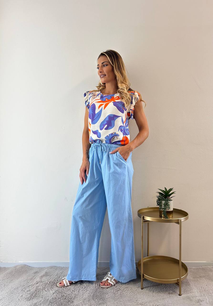 Pantaloni Lorella azzurro