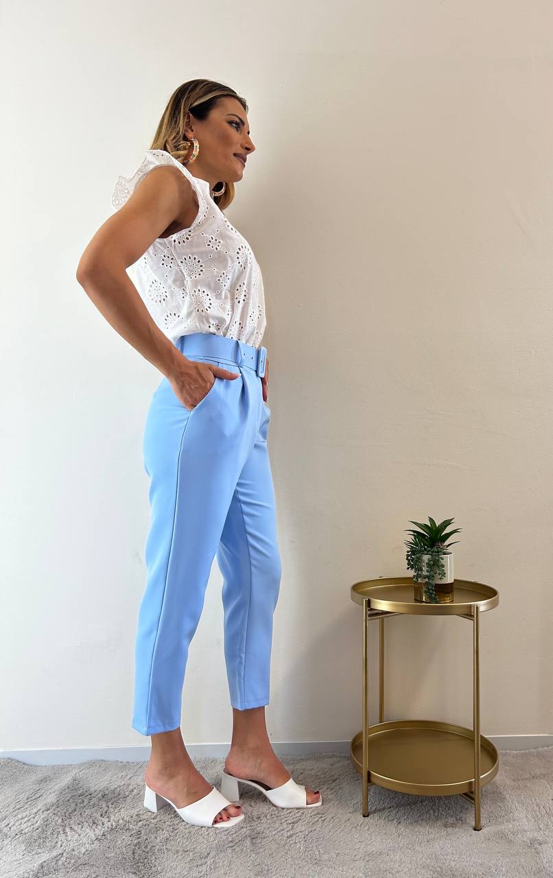 Pantaloni Ivana azzurro