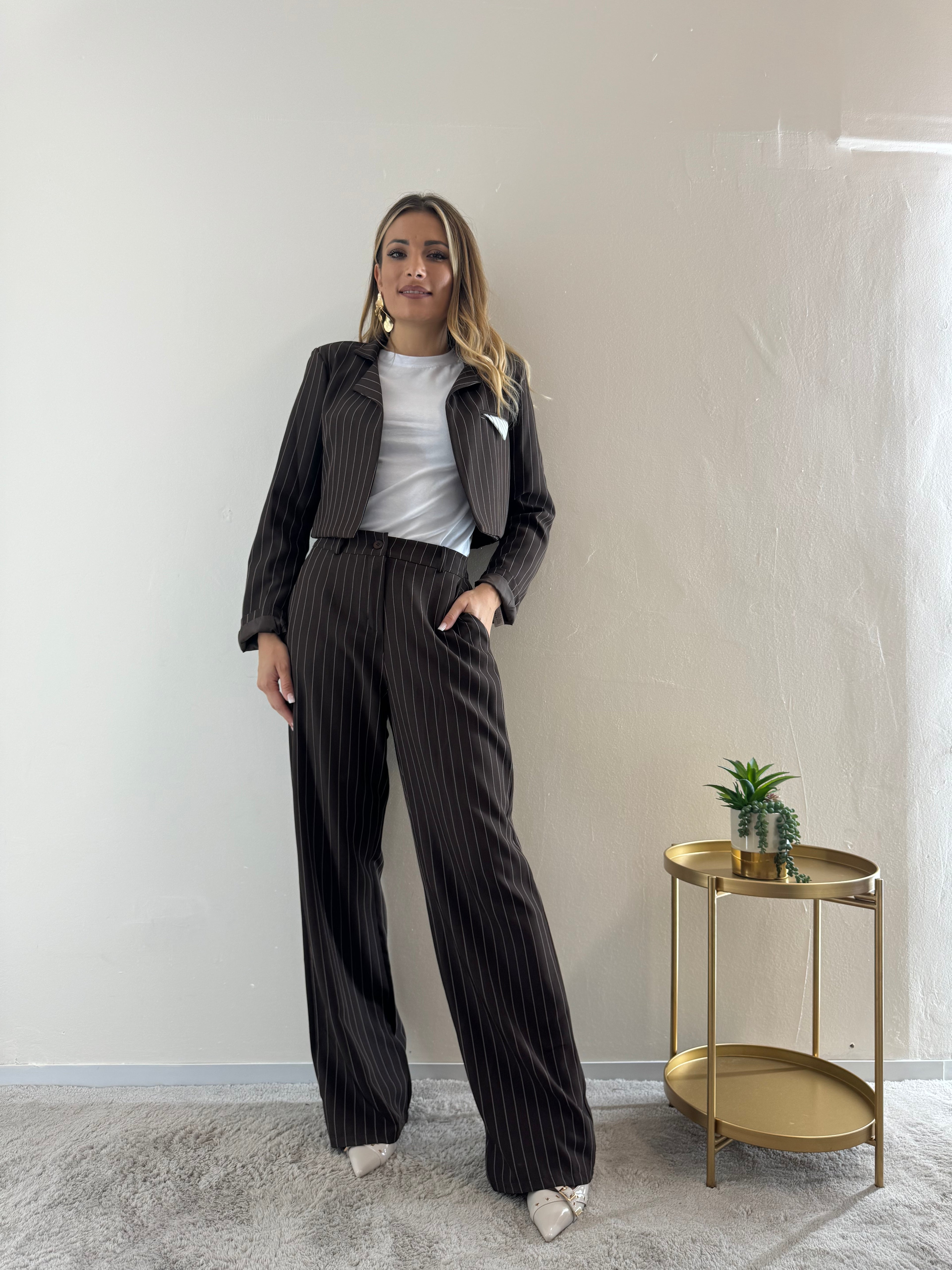 Coordinato Gessato Choco