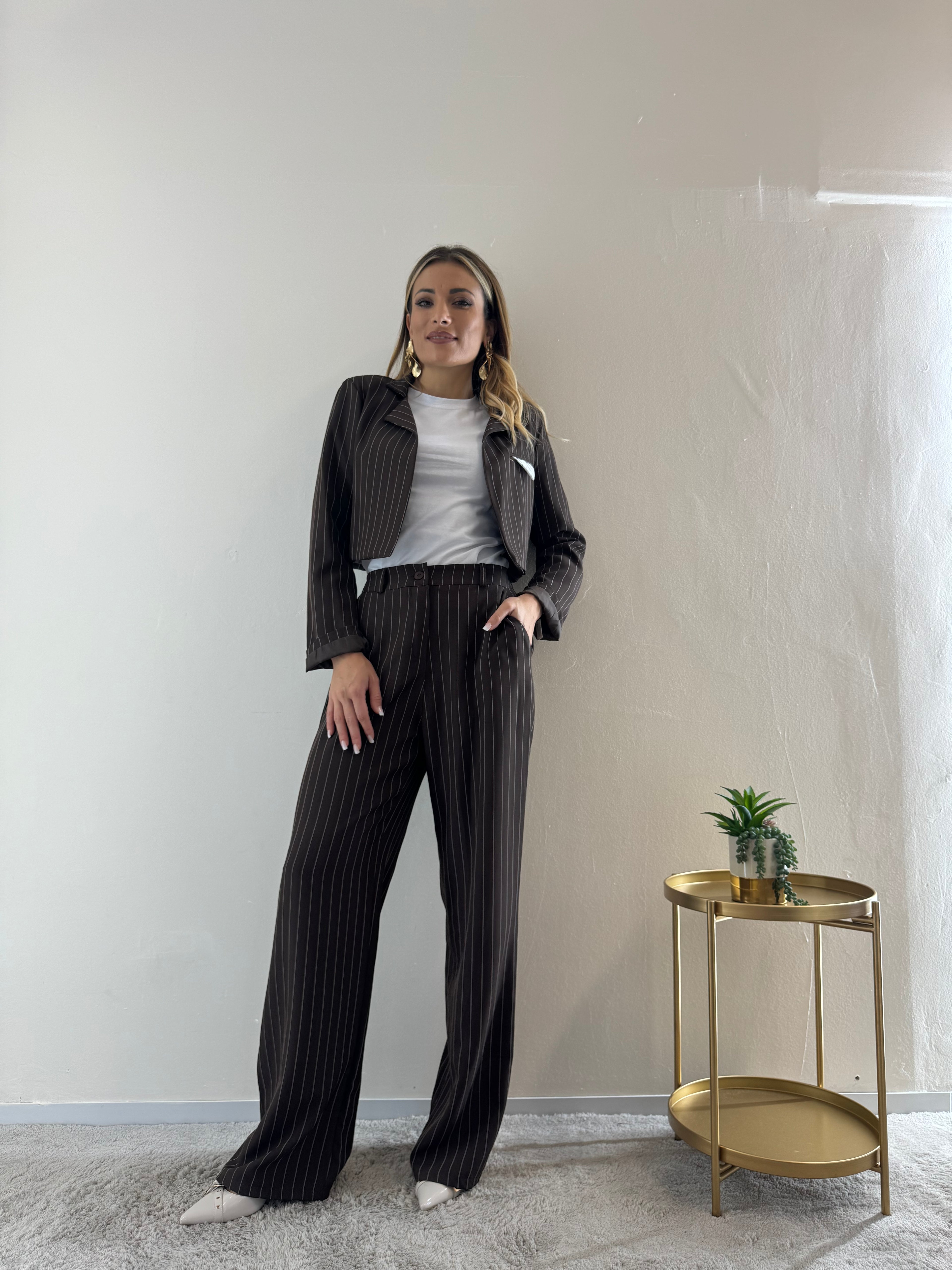 Coordinato Gessato Choco