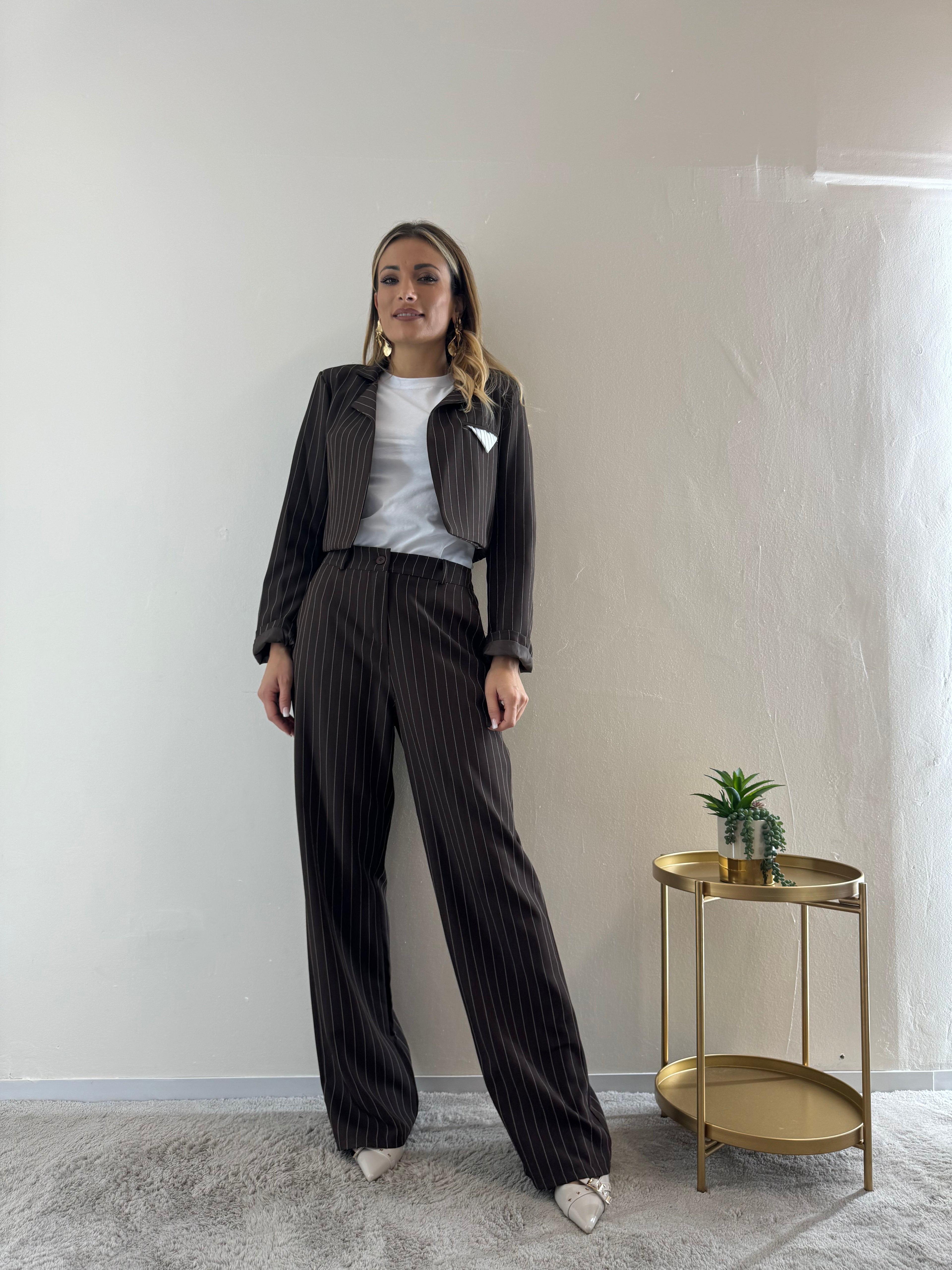 Coordinato Gessato Choco