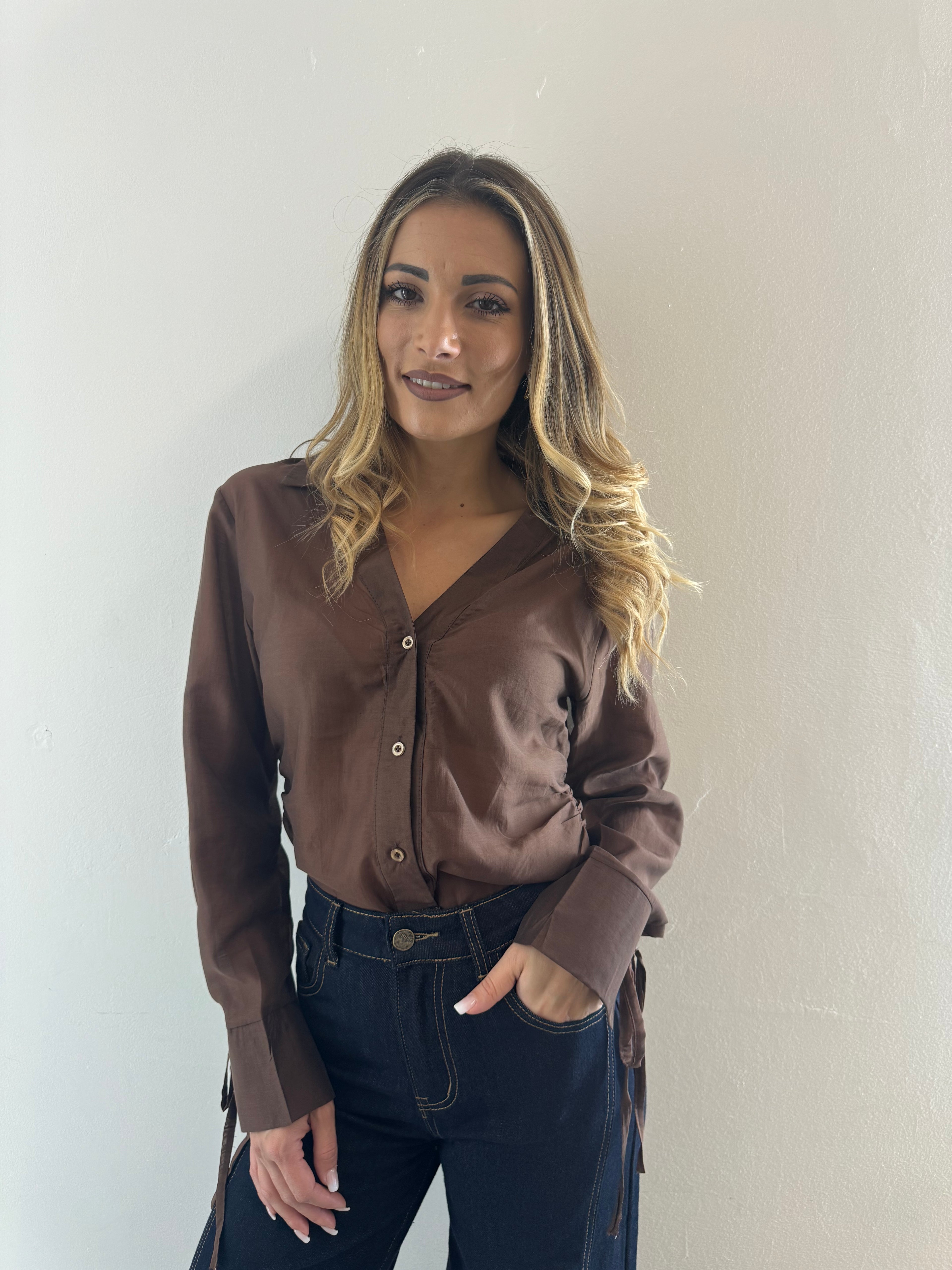 Camicia Velata Cioccolato