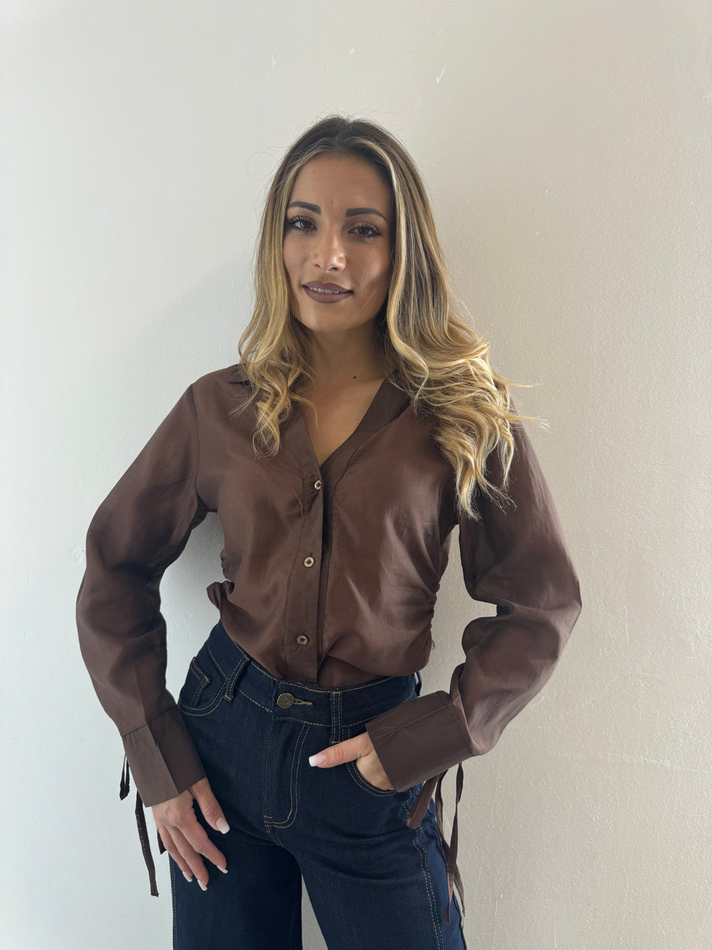 Camicia Velata Cioccolato