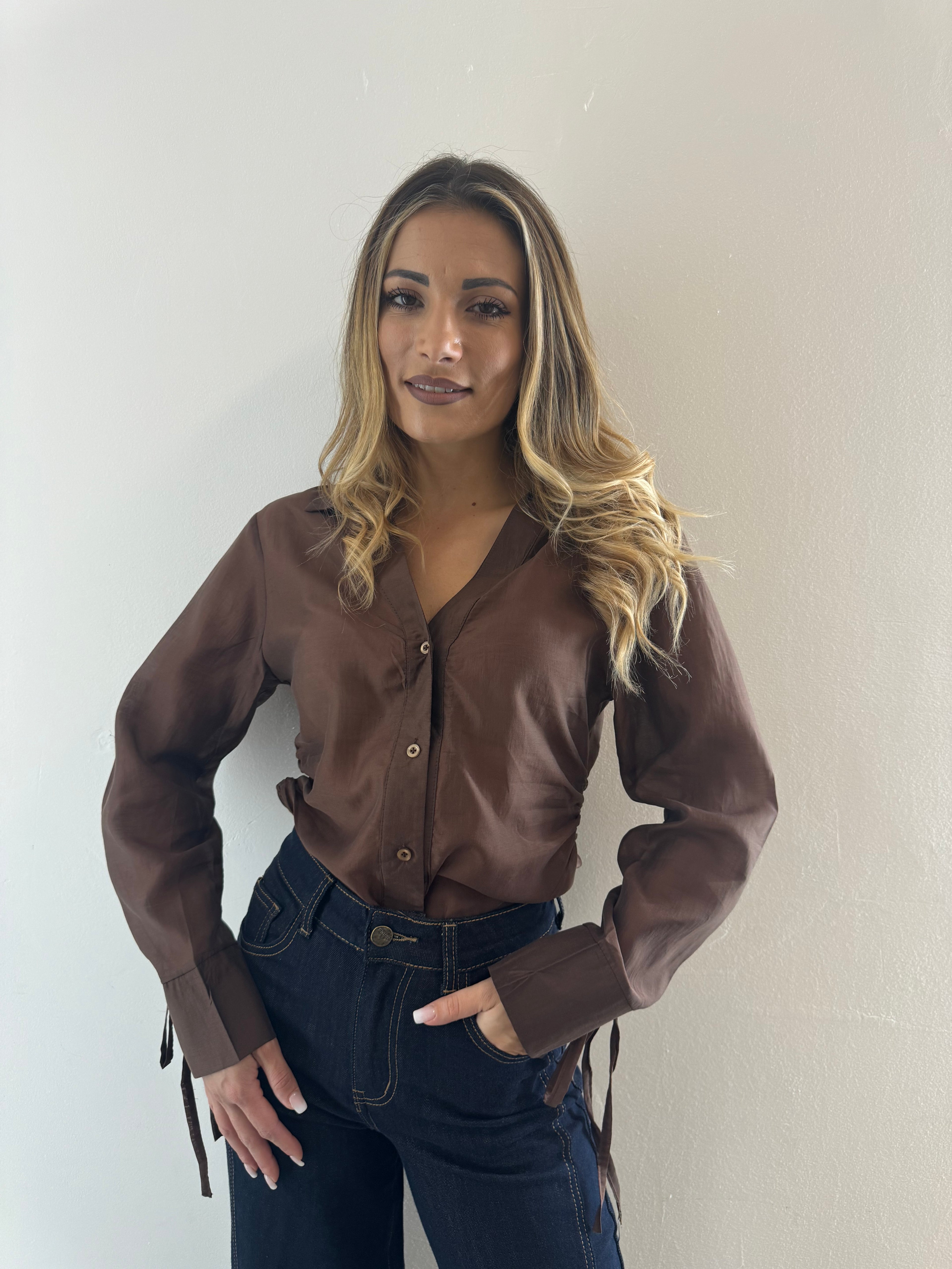Camicia Velata Cioccolato