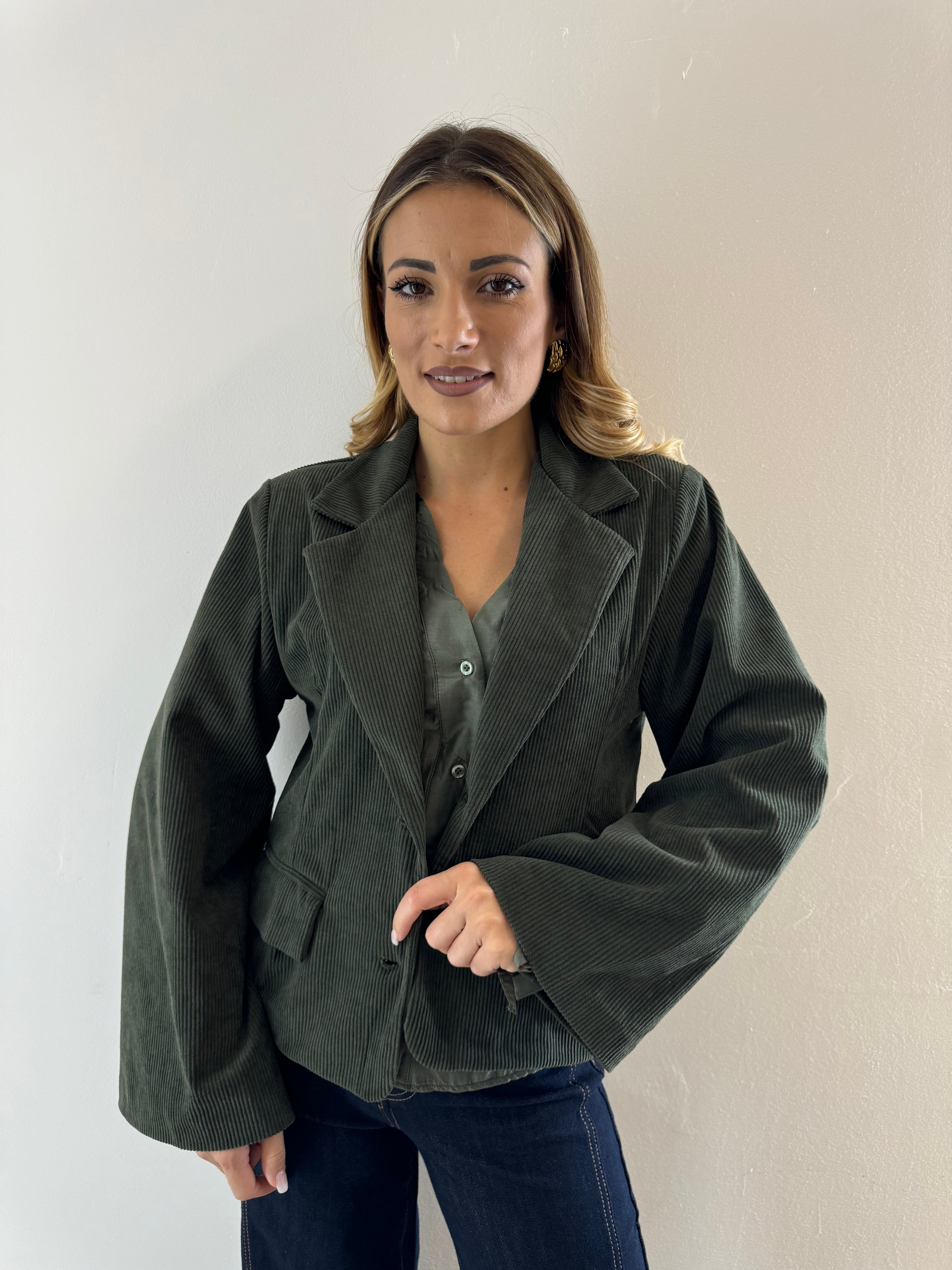 Blazer velvet Army