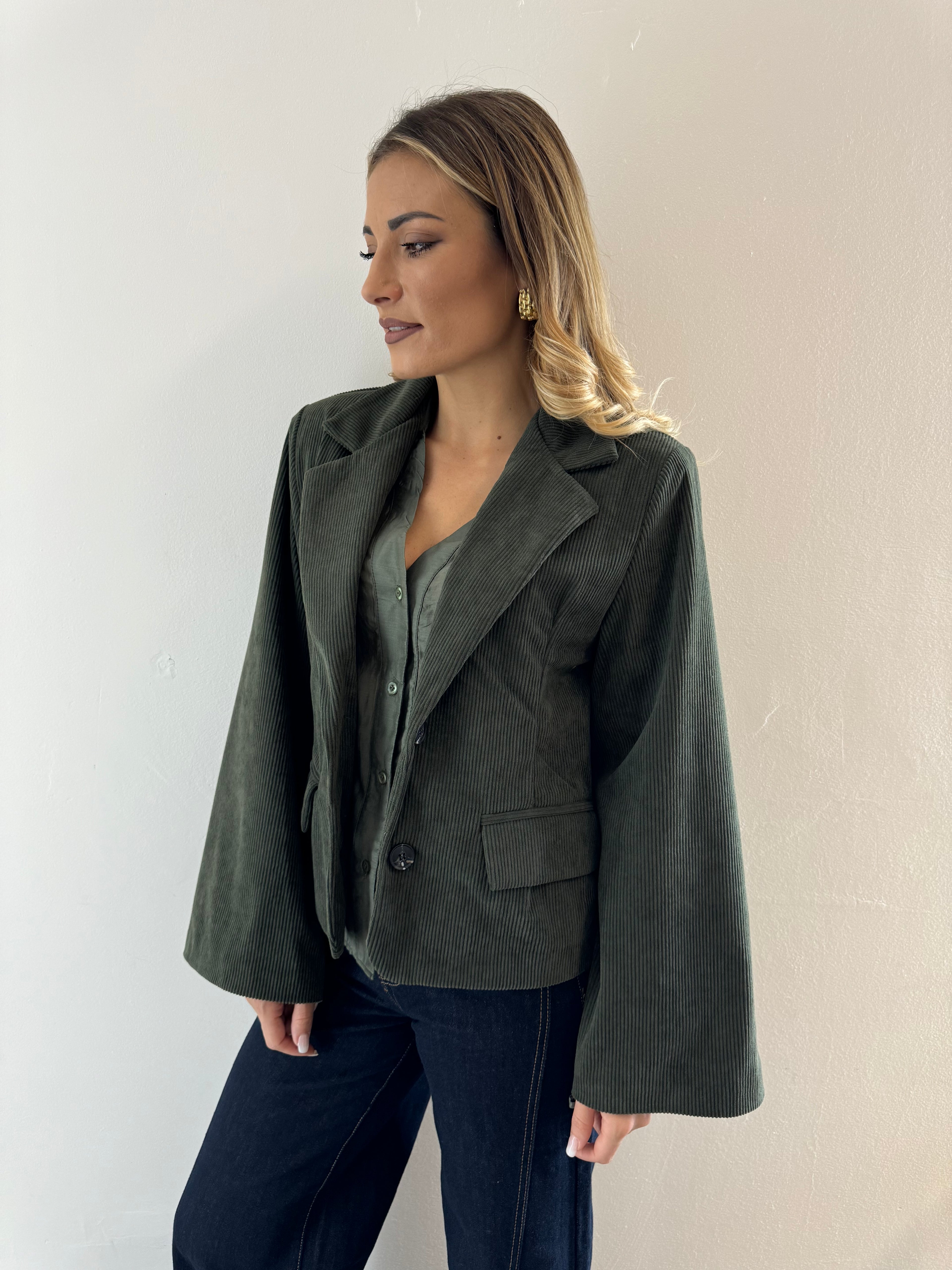 Blazer velvet Army