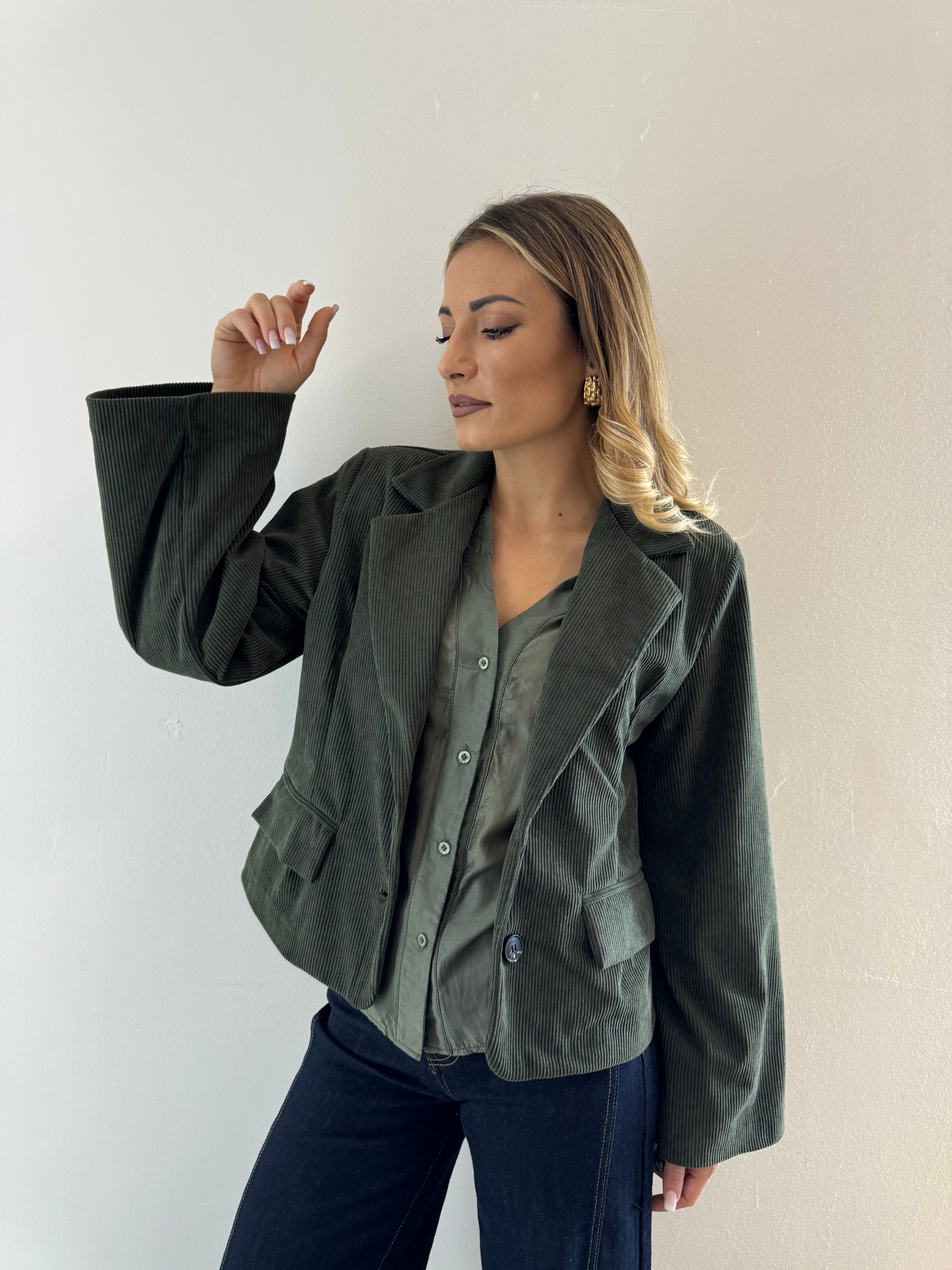 Blazer velvet Army