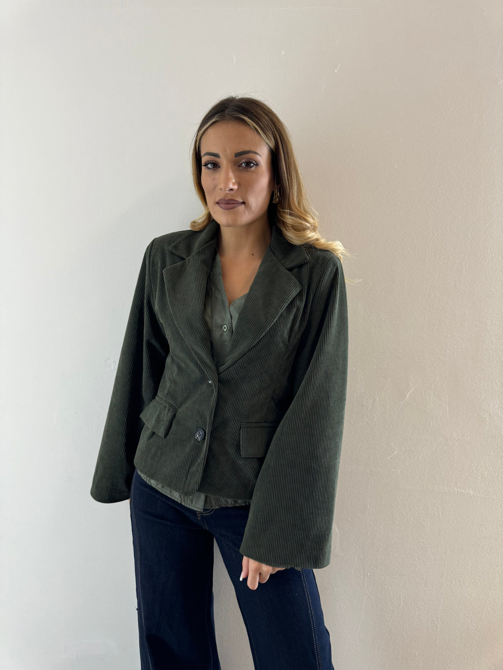 Blazer velvet Army