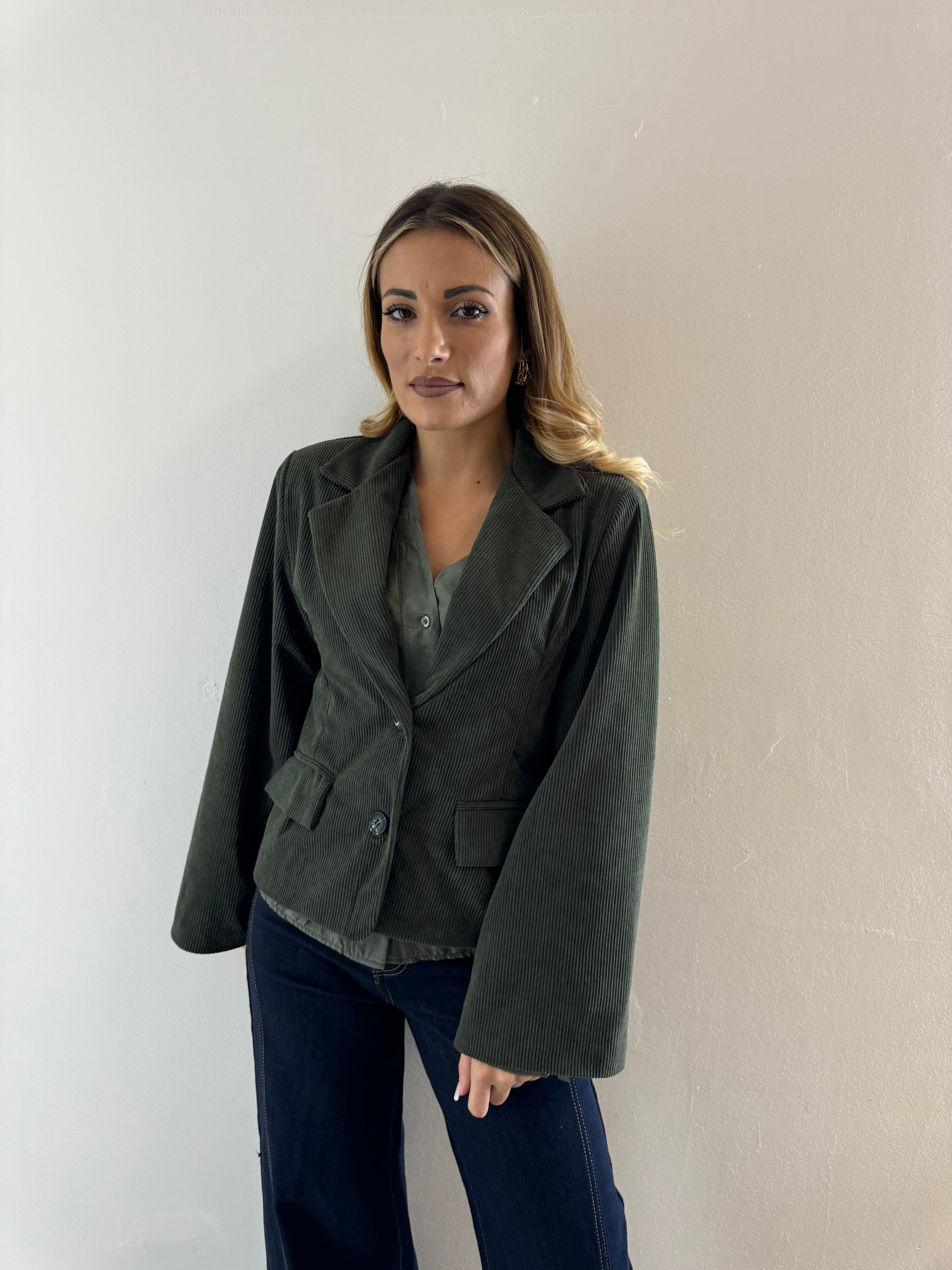 Blazer velvet Army