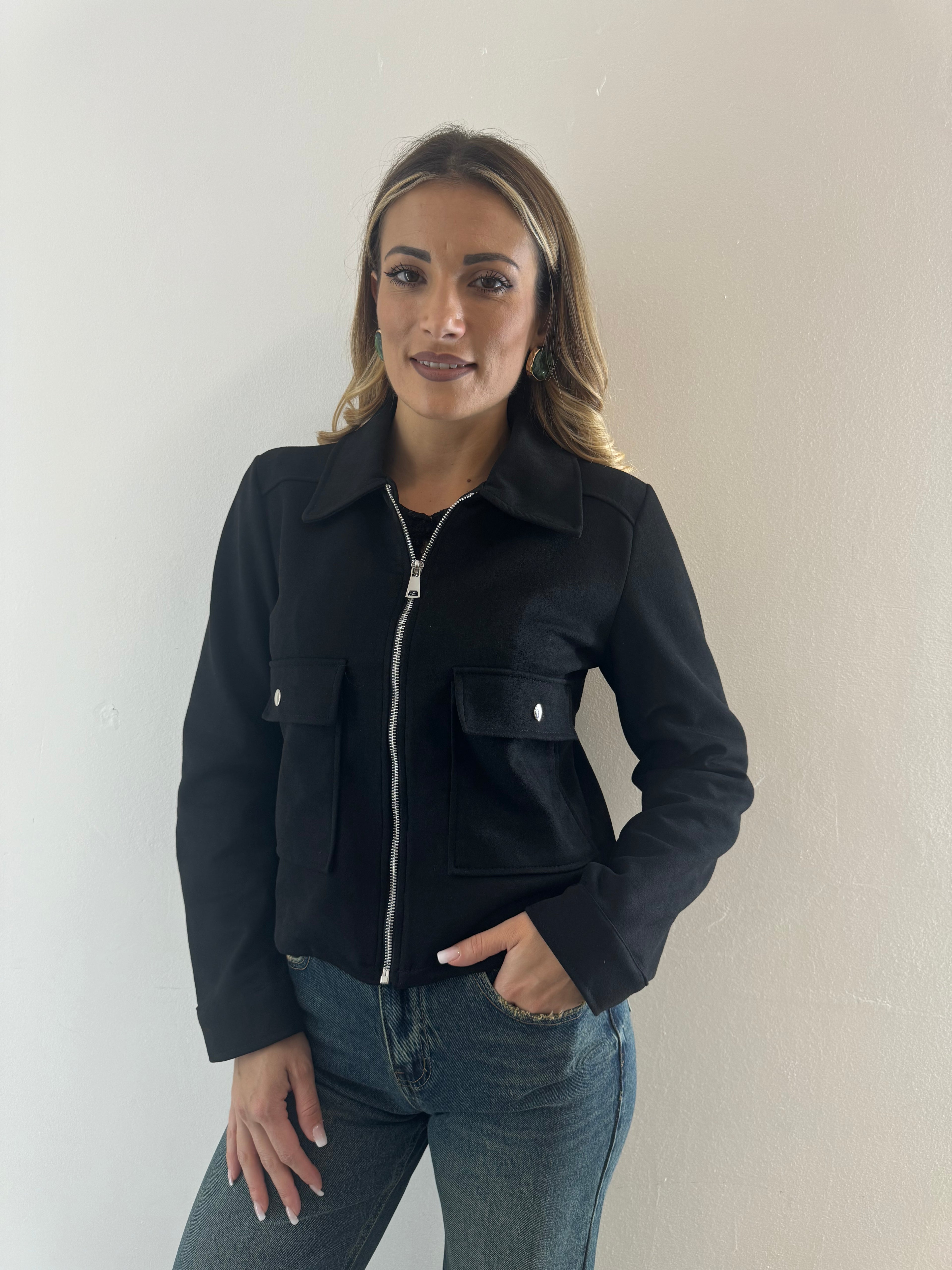 Giubbetto SimilCamoscio Black