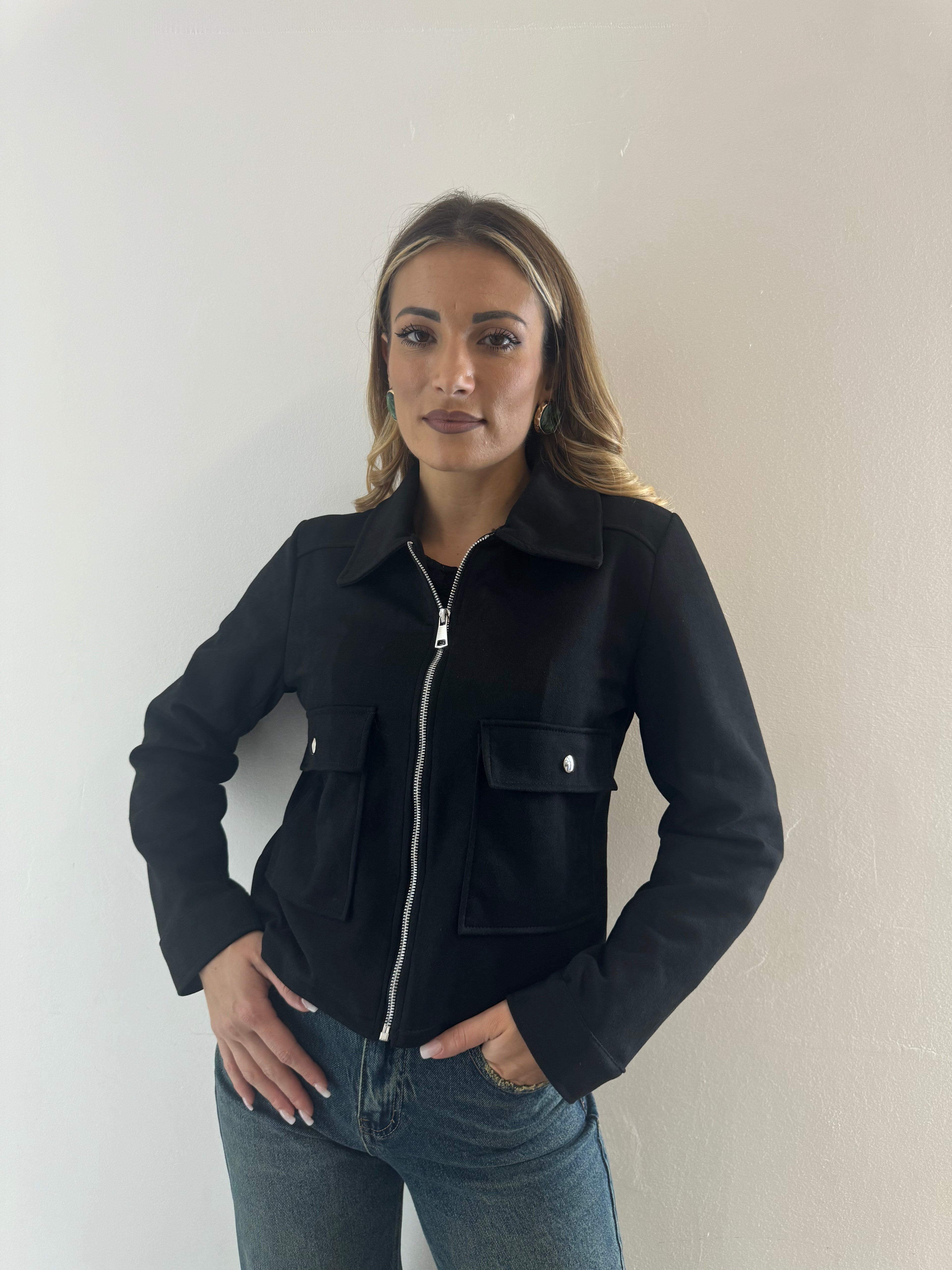 Giubbetto SimilCamoscio Black