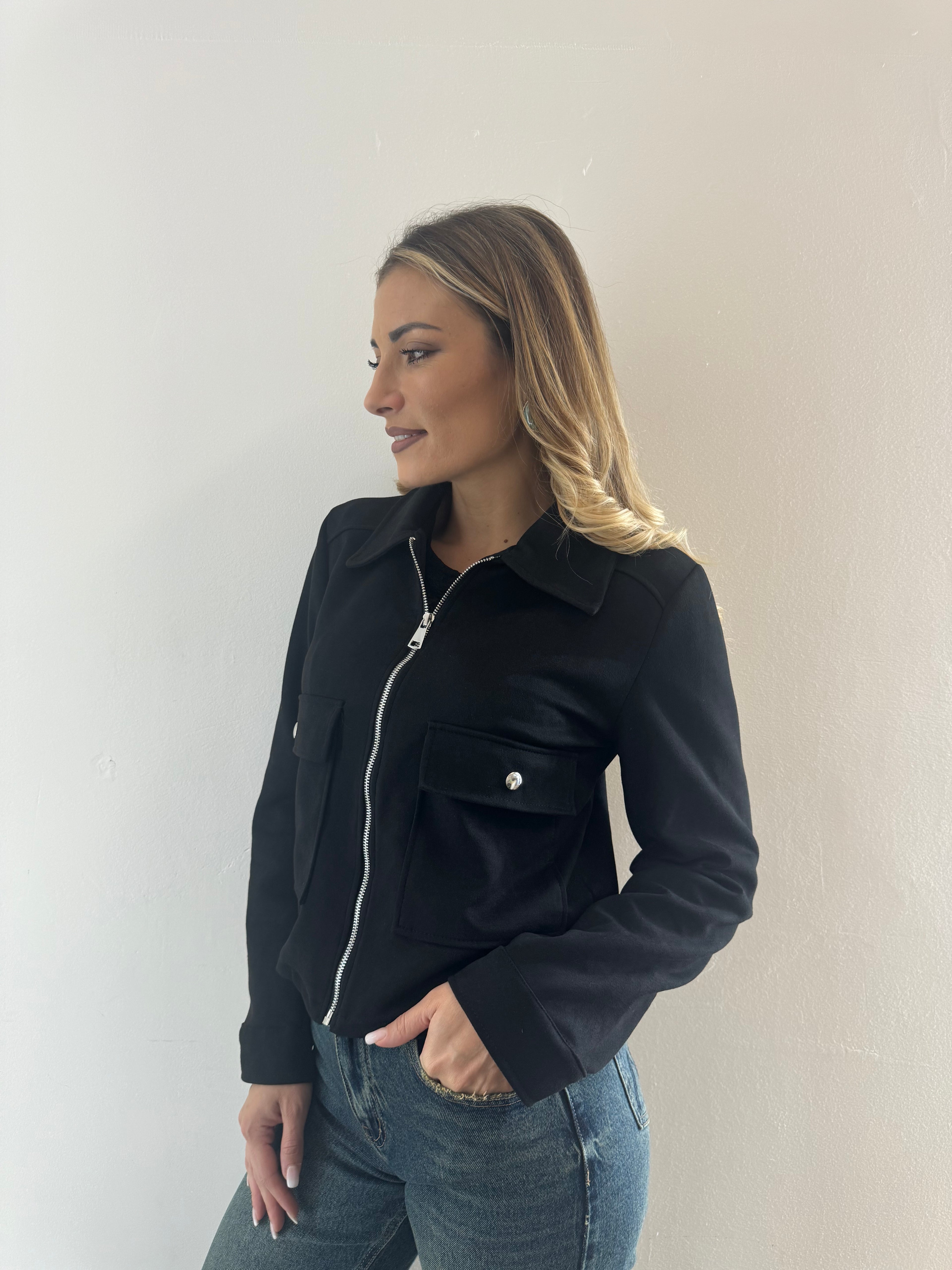 Giubbetto SimilCamoscio Black