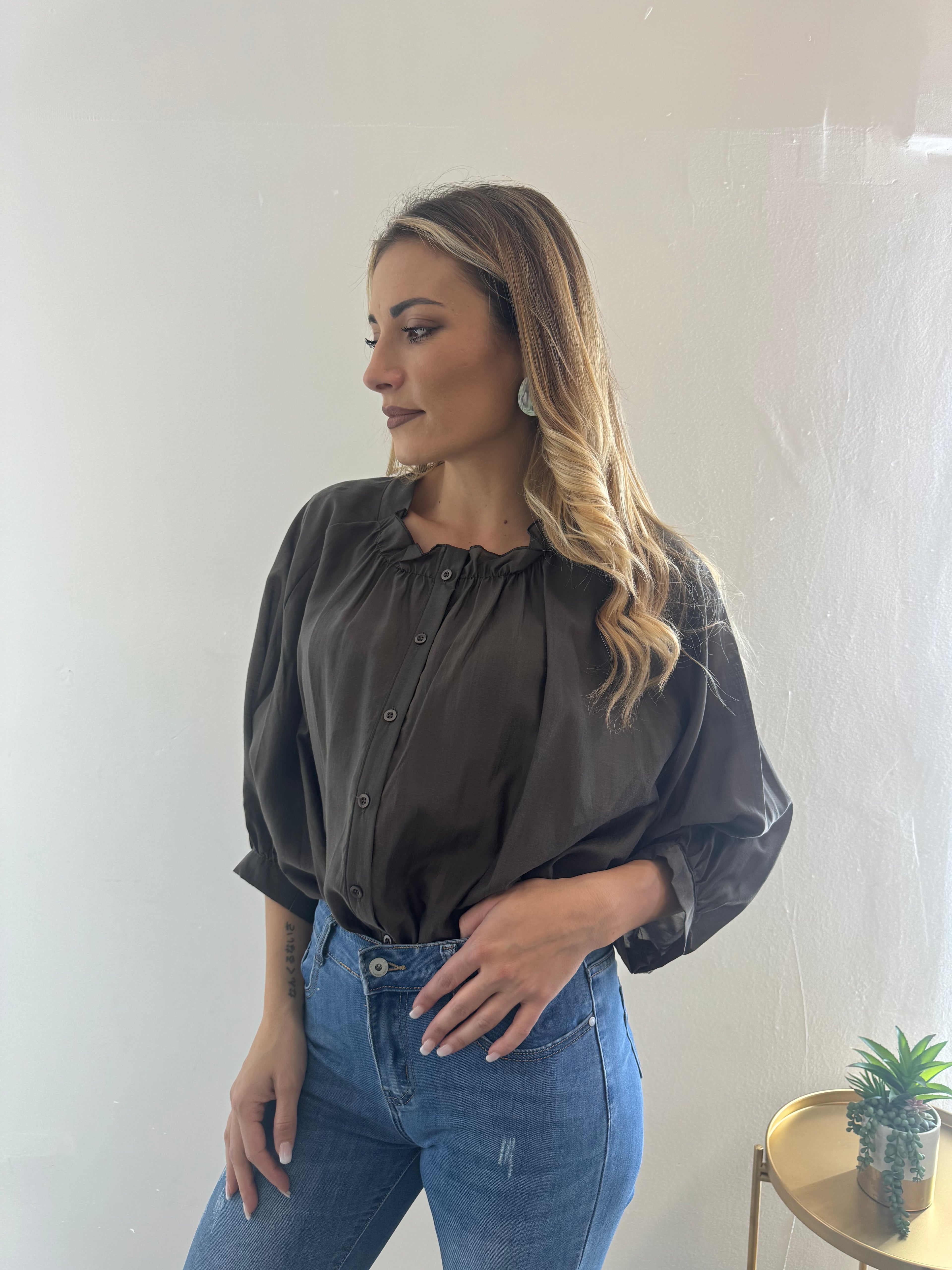 Camicia Velata Cioccolato