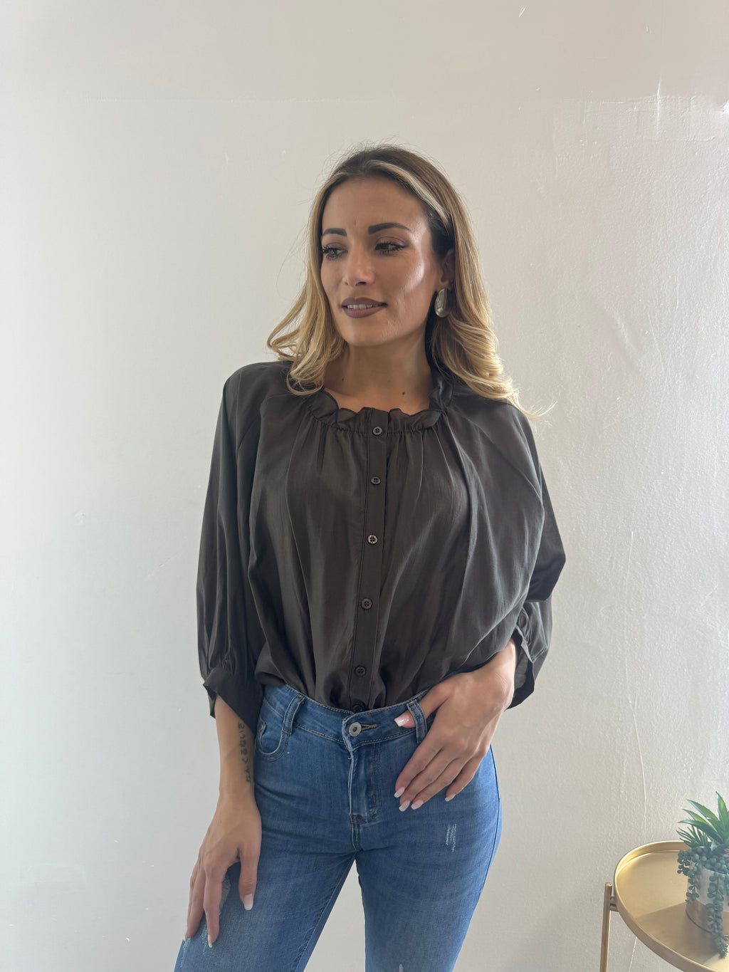 Camicia Velata Cioccolato