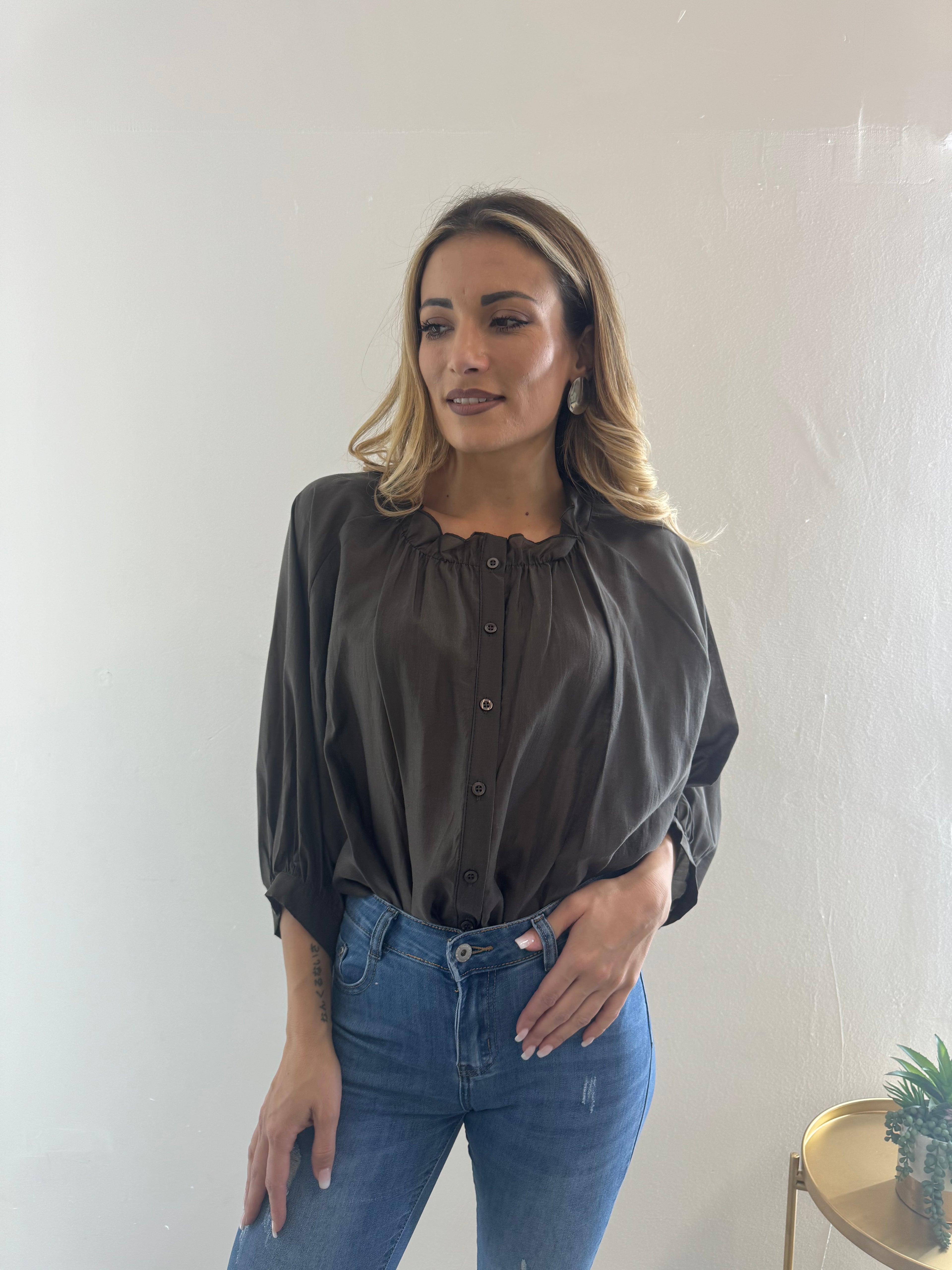 Camicia Velata Cioccolato