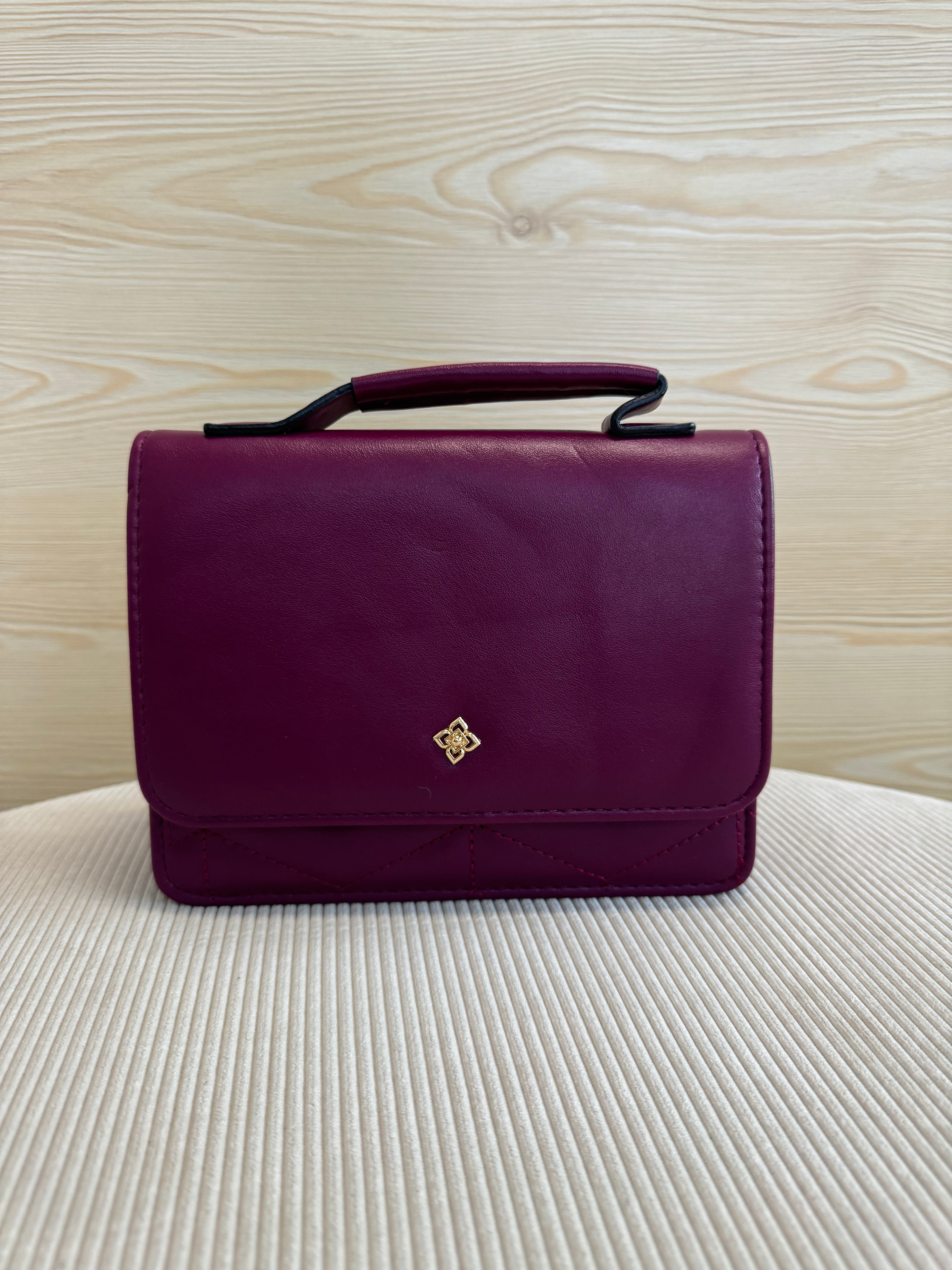 Mini Crossbody + portafogli e portatessere Prugna