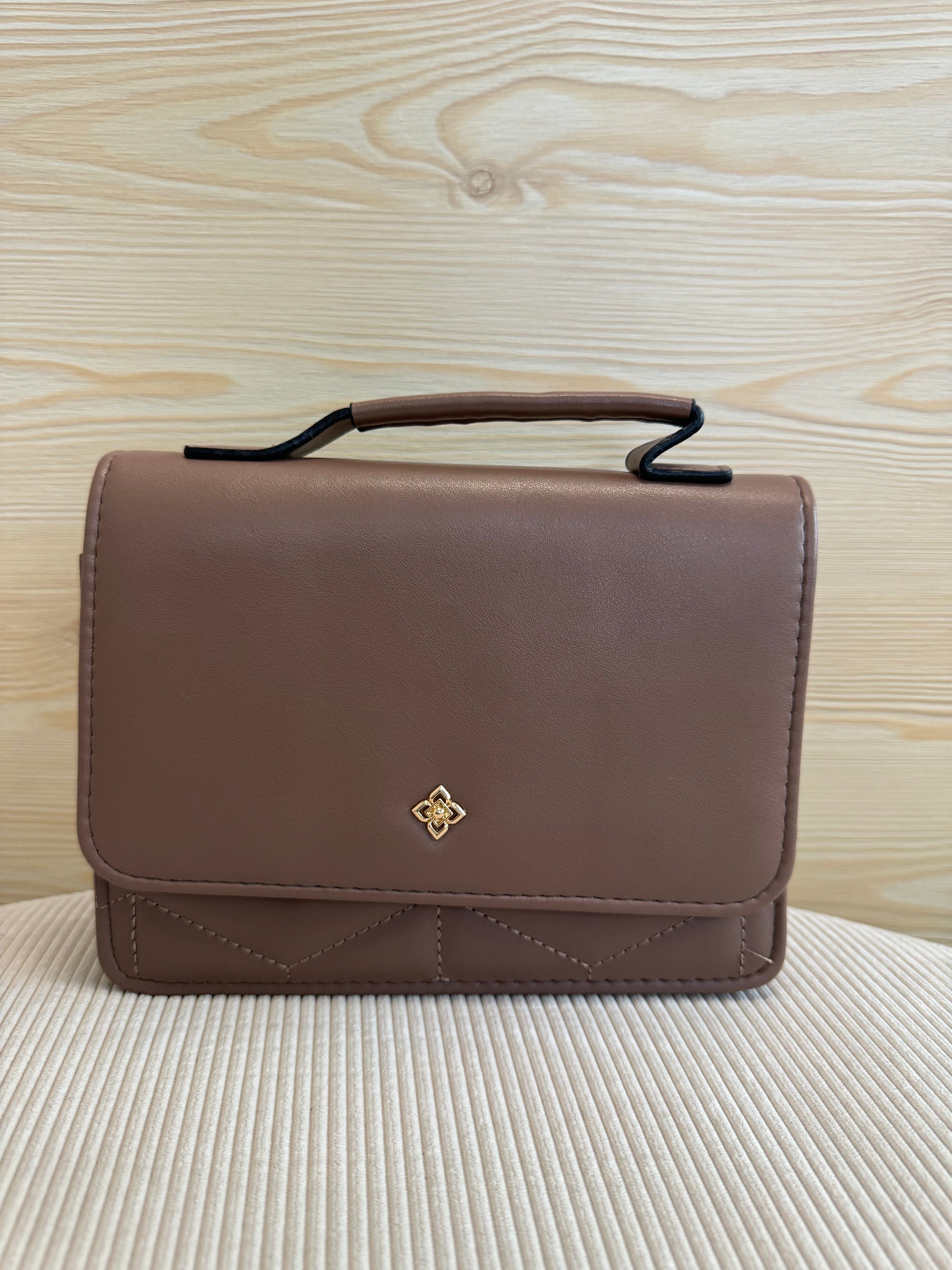 Mini Crossbody + portafogli e portatessere Cacao
