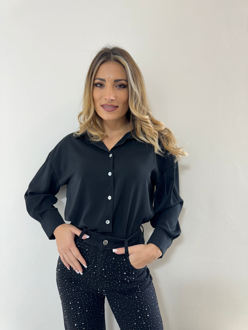 Camicia SimilSeta Black