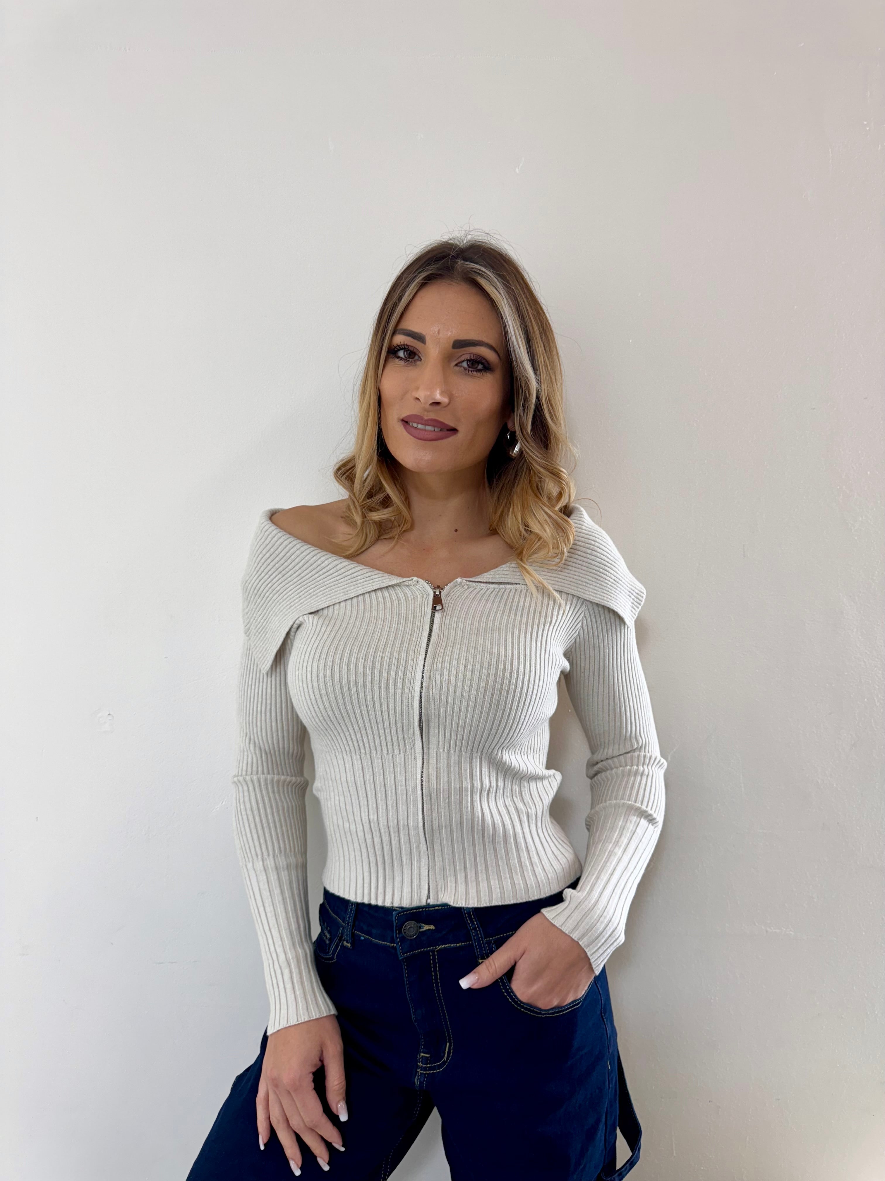 Cardigan Costine Panna