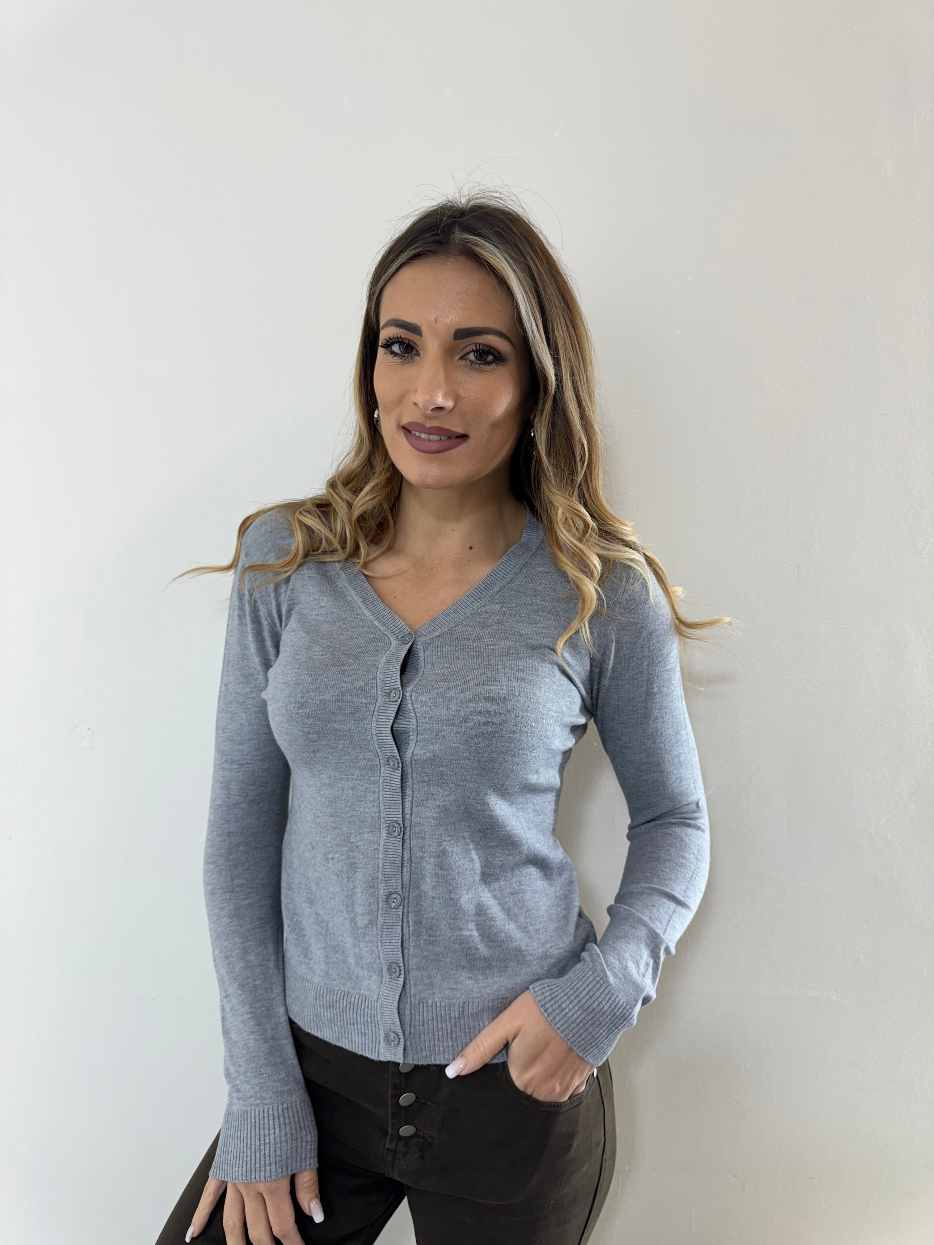 Cardigan Wool Grigio