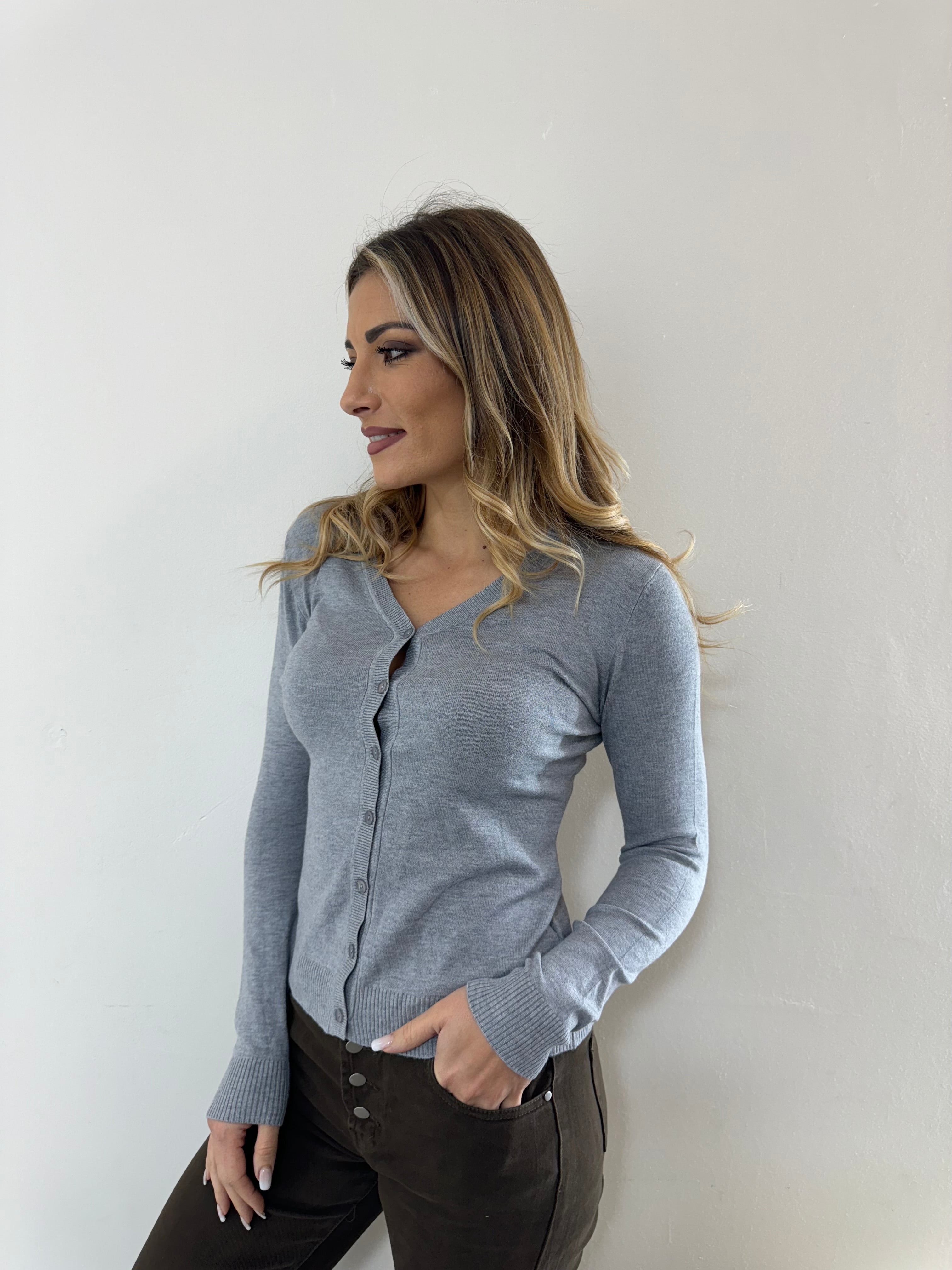 Cardigan Wool Grigio
