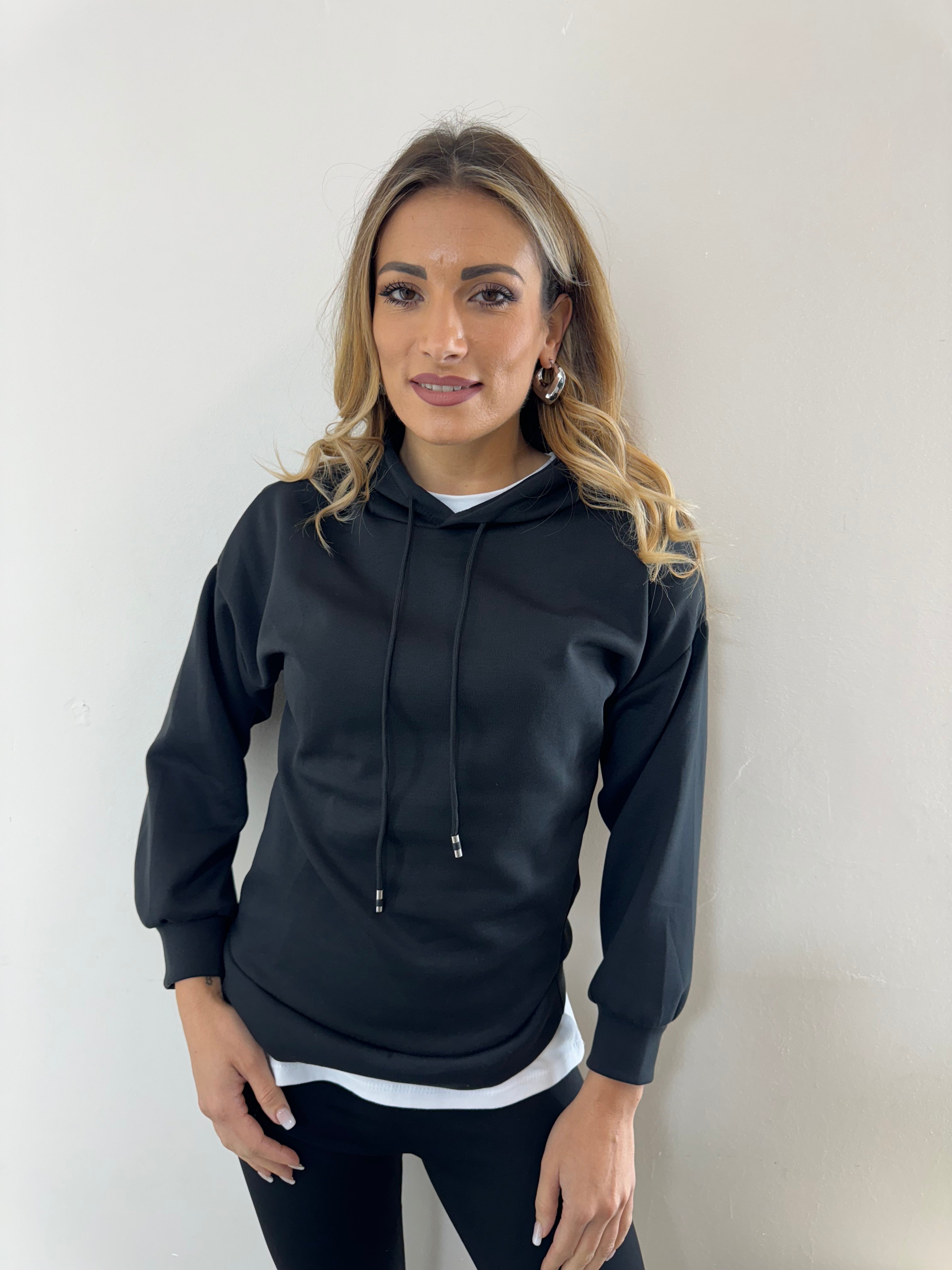 Felpa Garzata Black