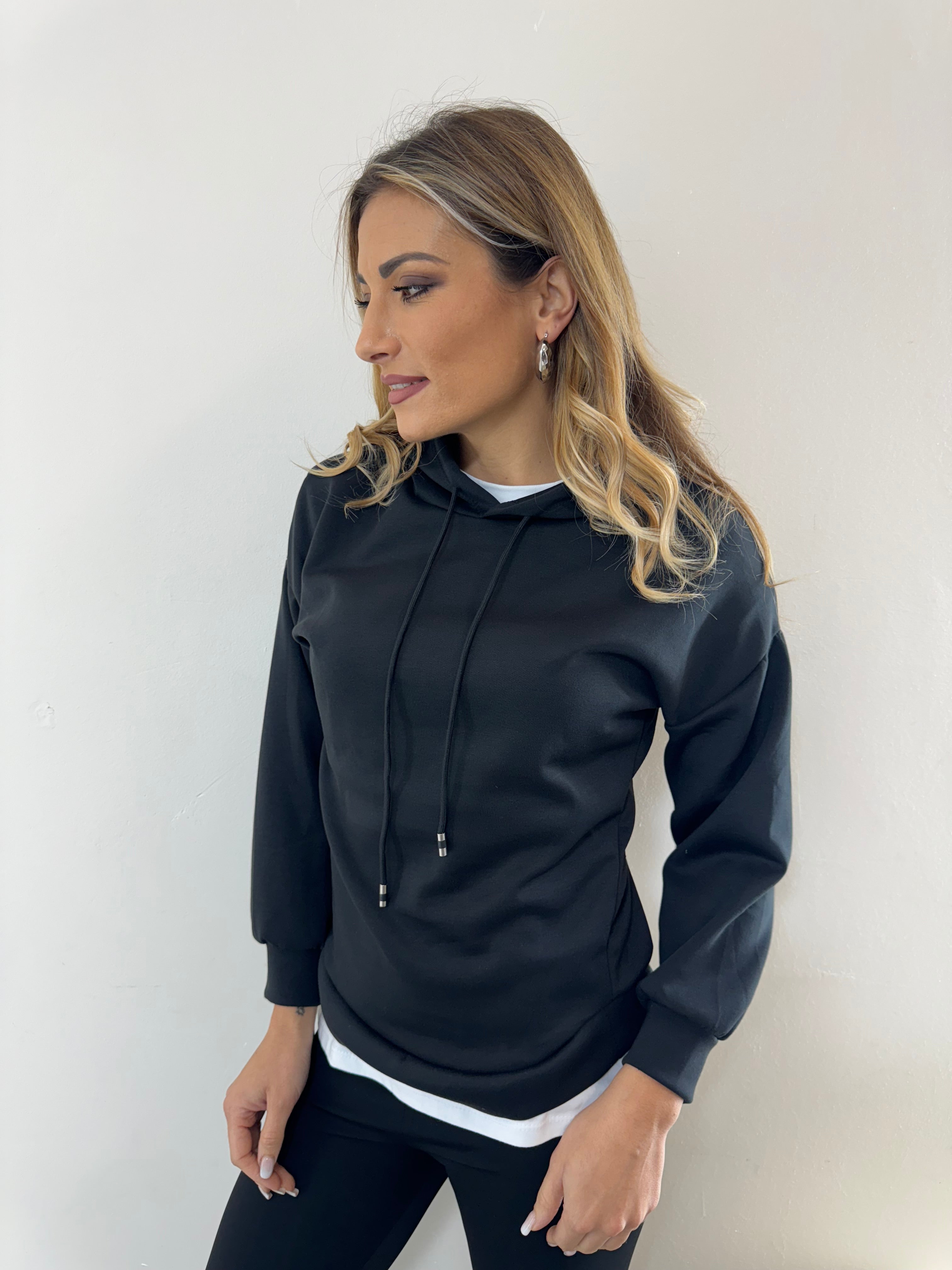 Felpa Garzata Black