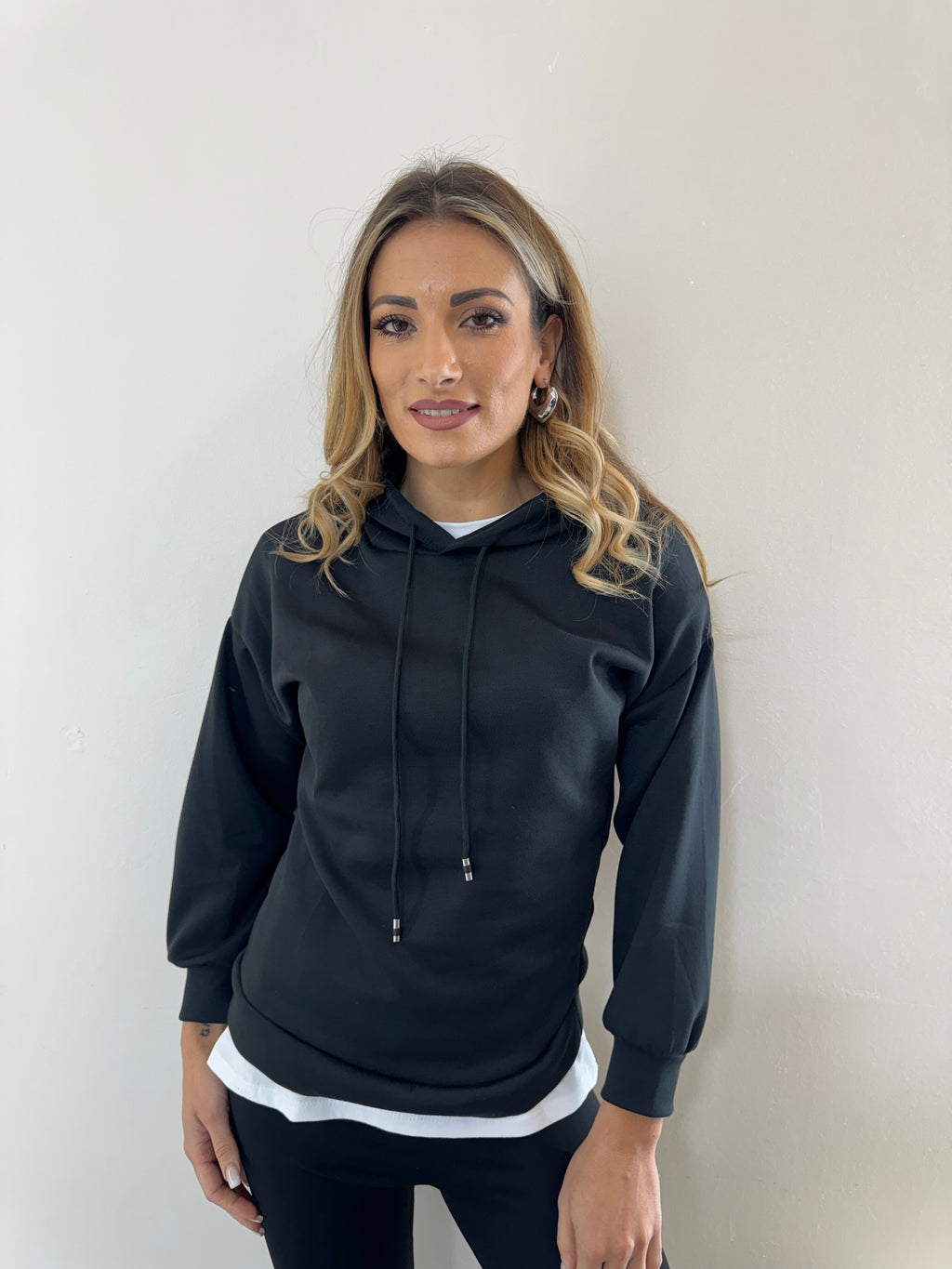 Felpa Garzata Black