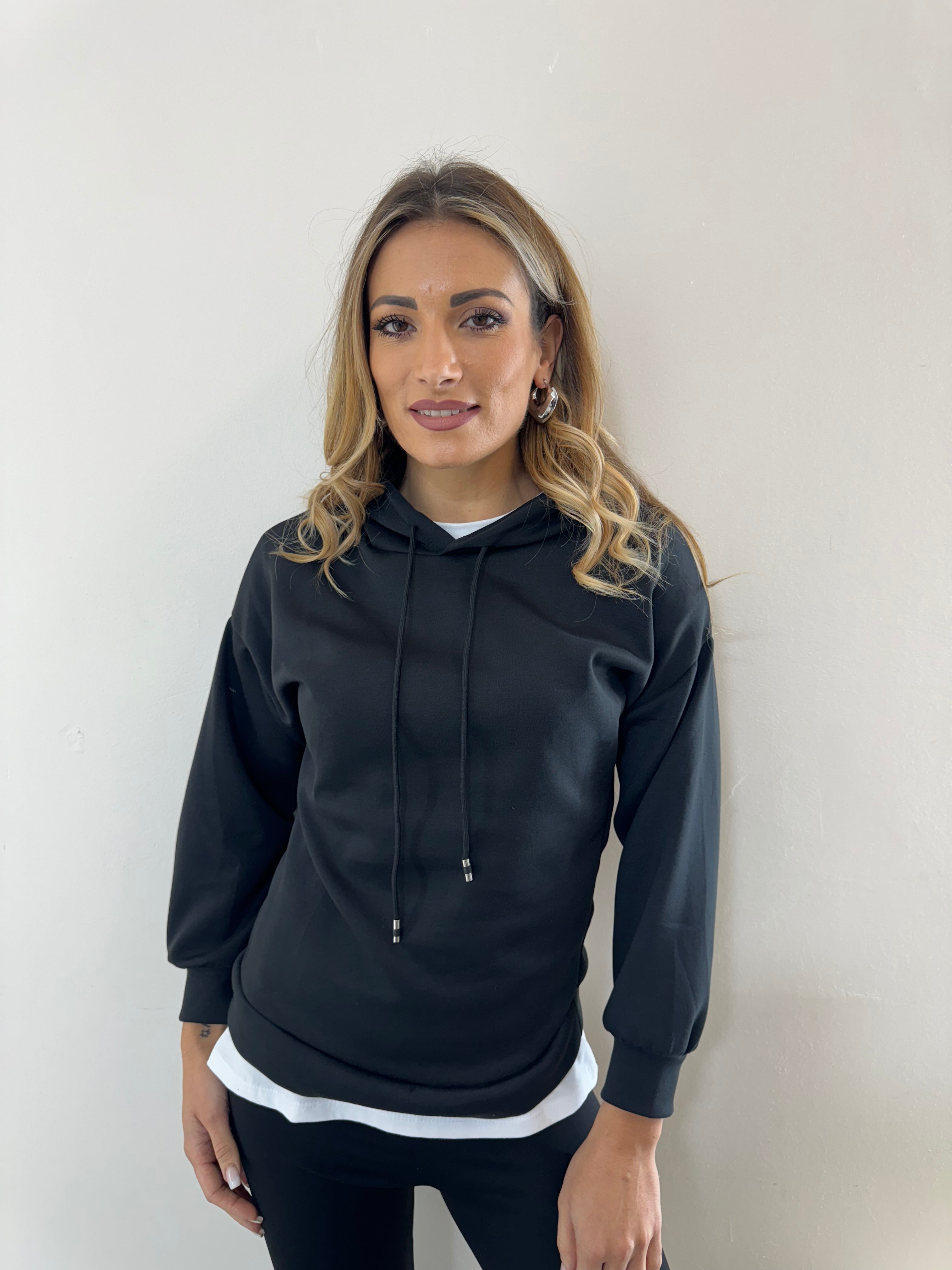 Felpa Garzata Black