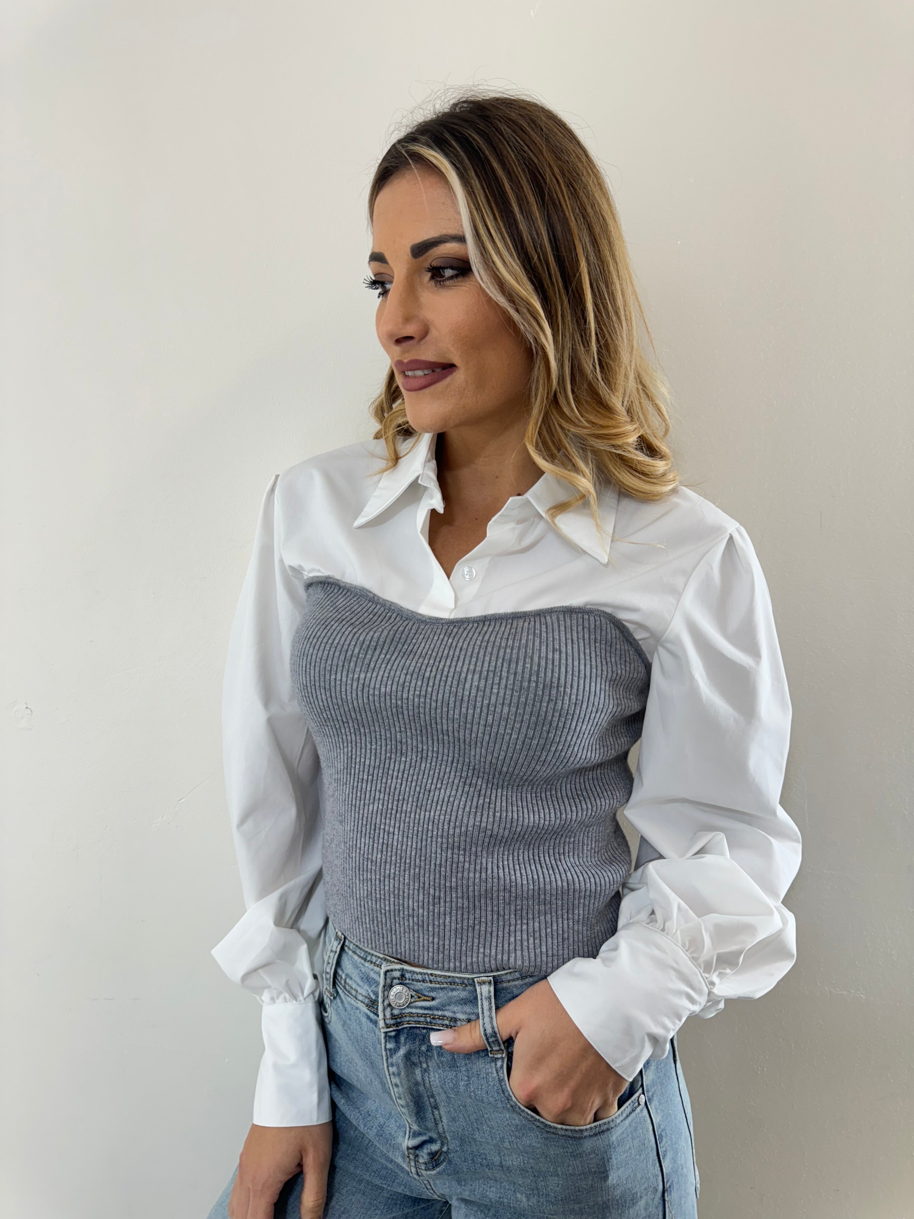 Coord-Set Camicia + Corpetto Grey