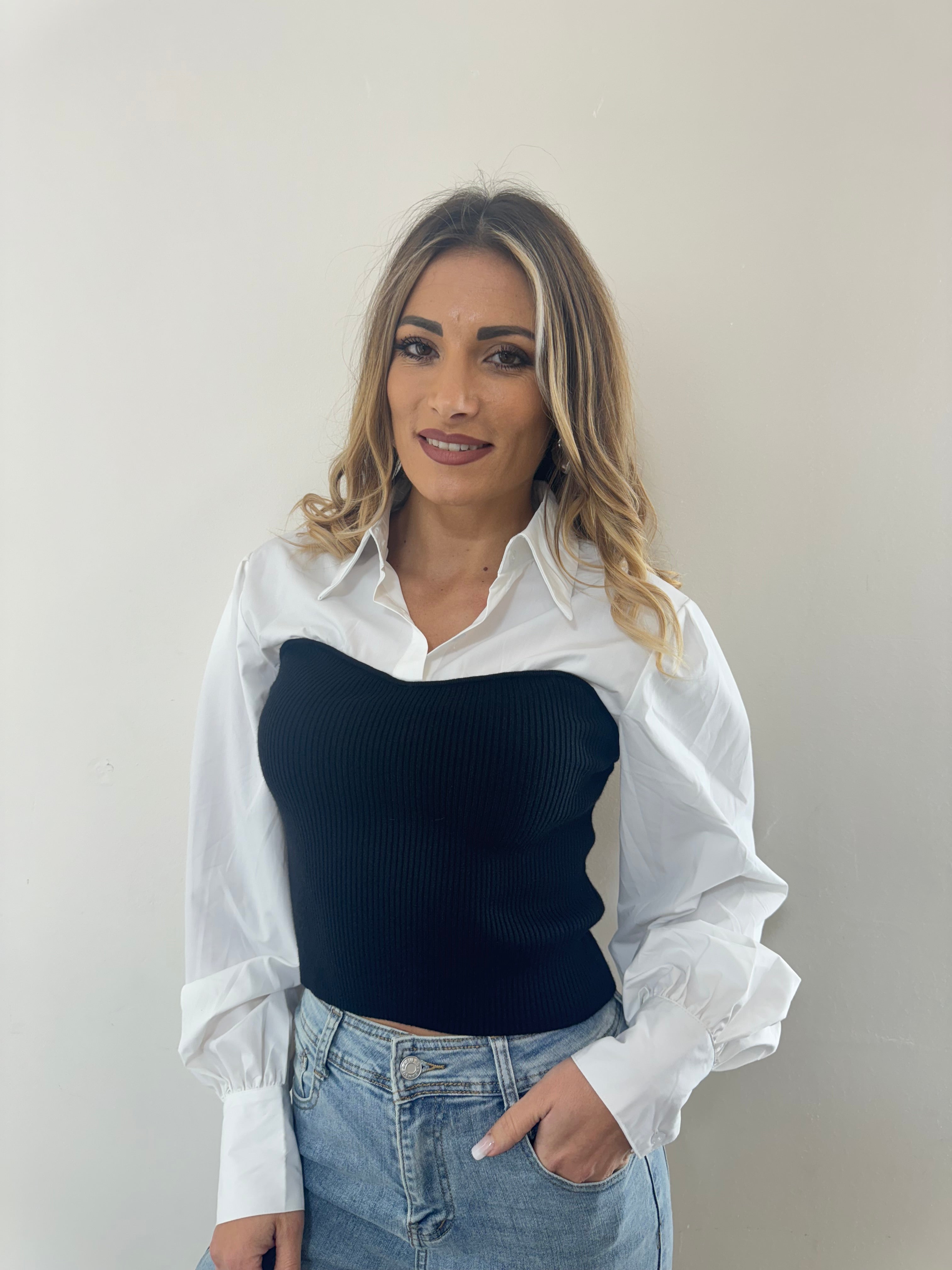 Coord-Set Camicia + Corpetto Black