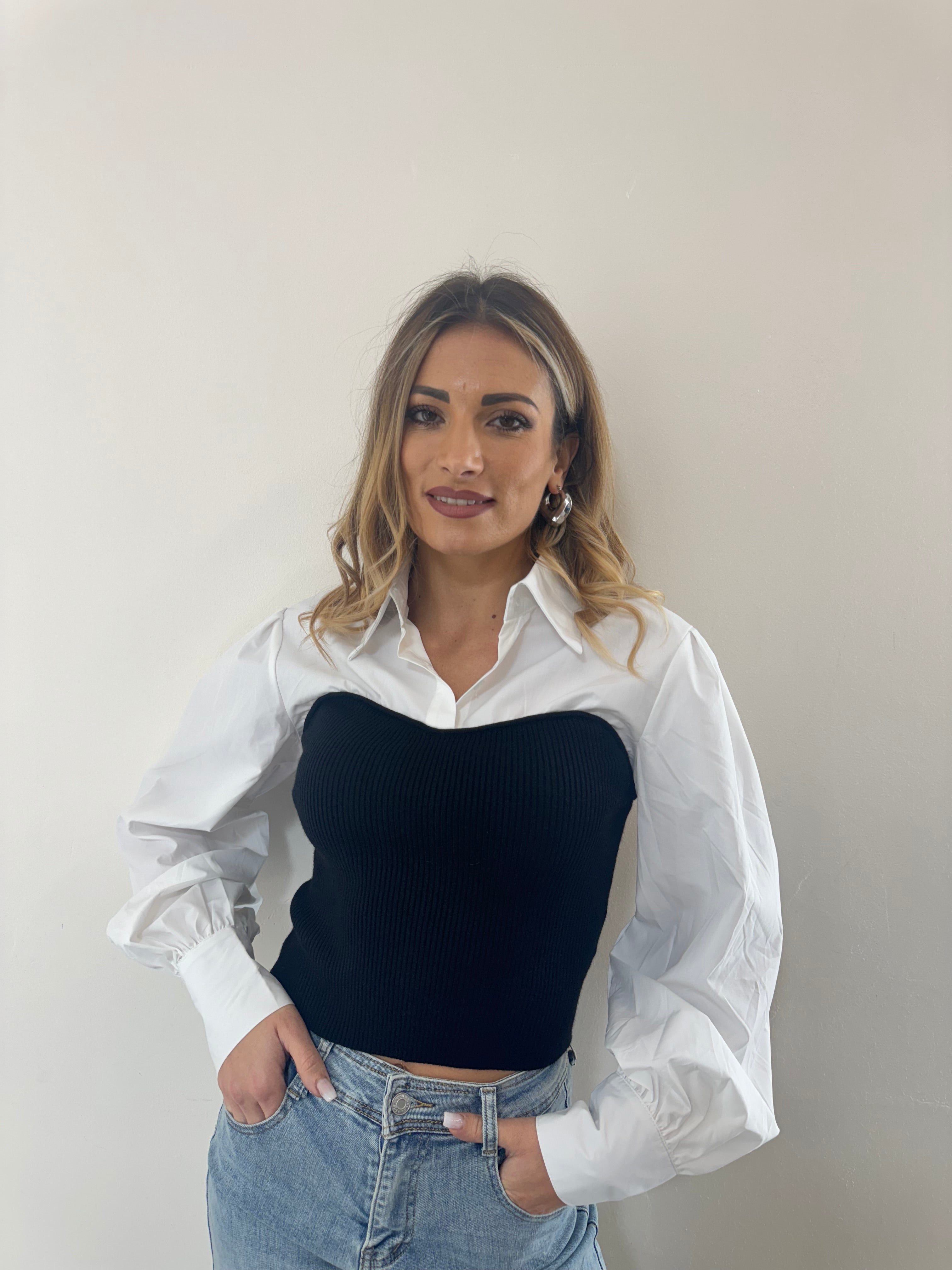 Coord-Set Camicia + Corpetto Black