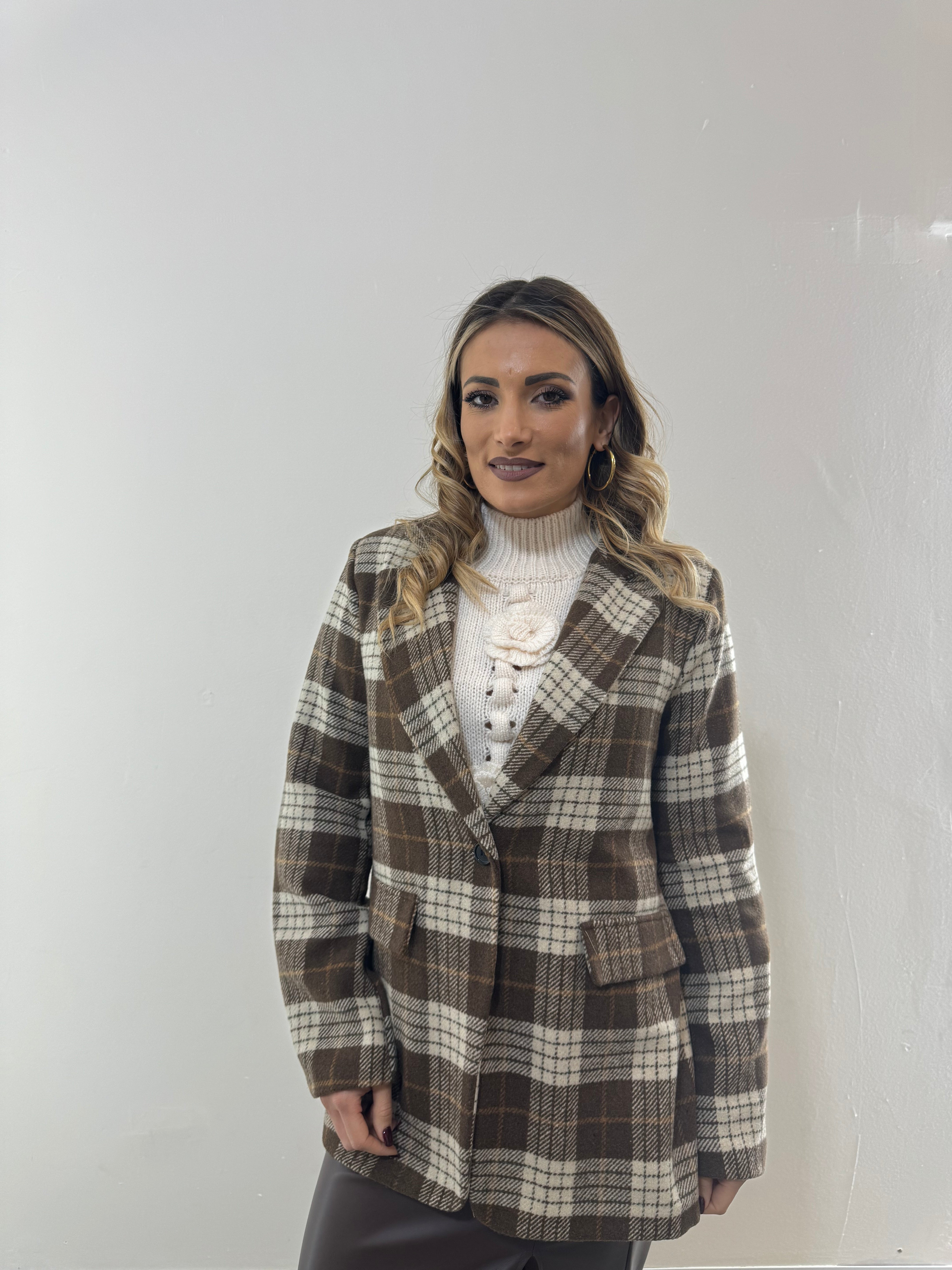 Blazer Tweed Quadri Choco