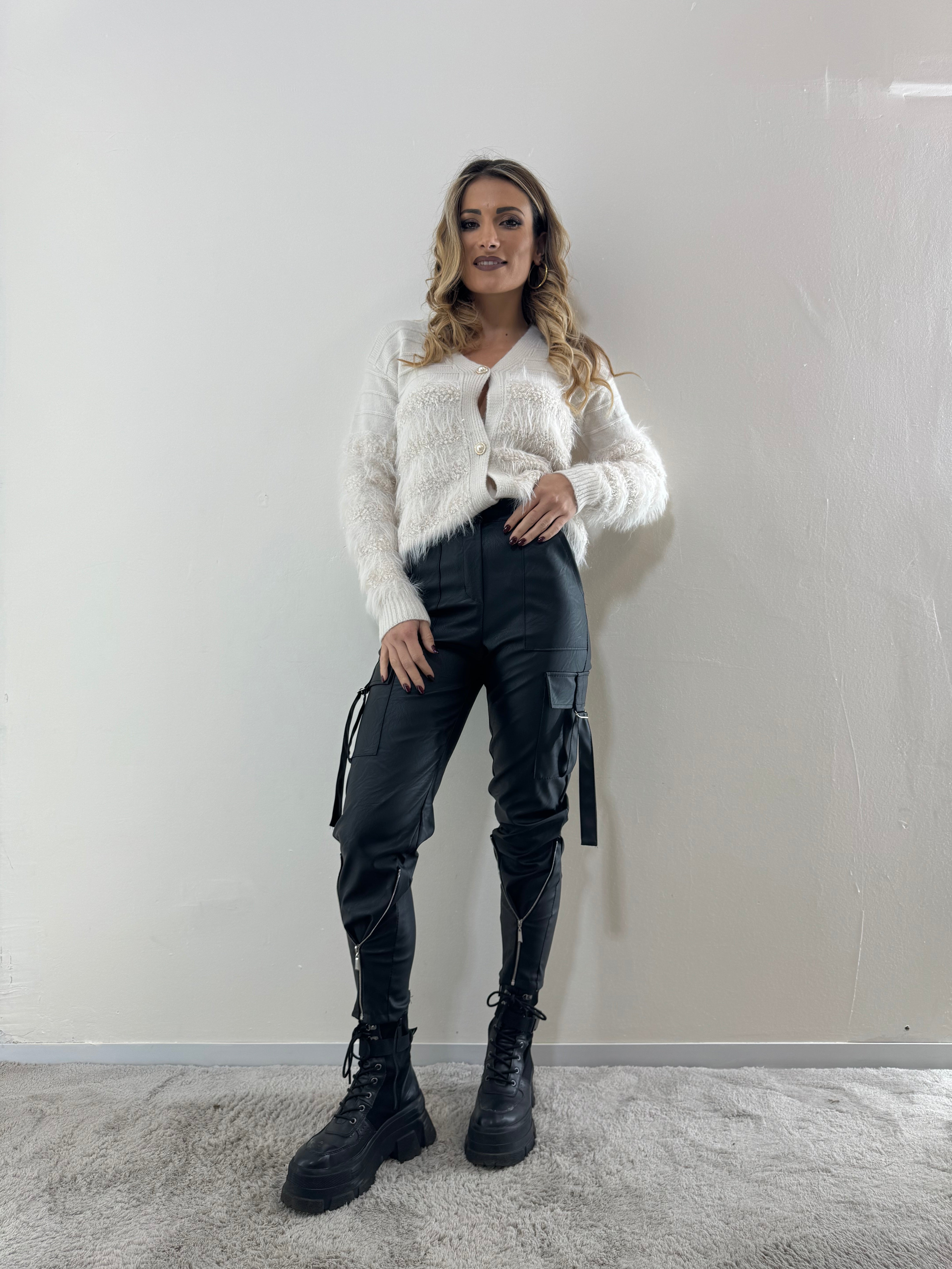 Pantaloni Ecopelle Black