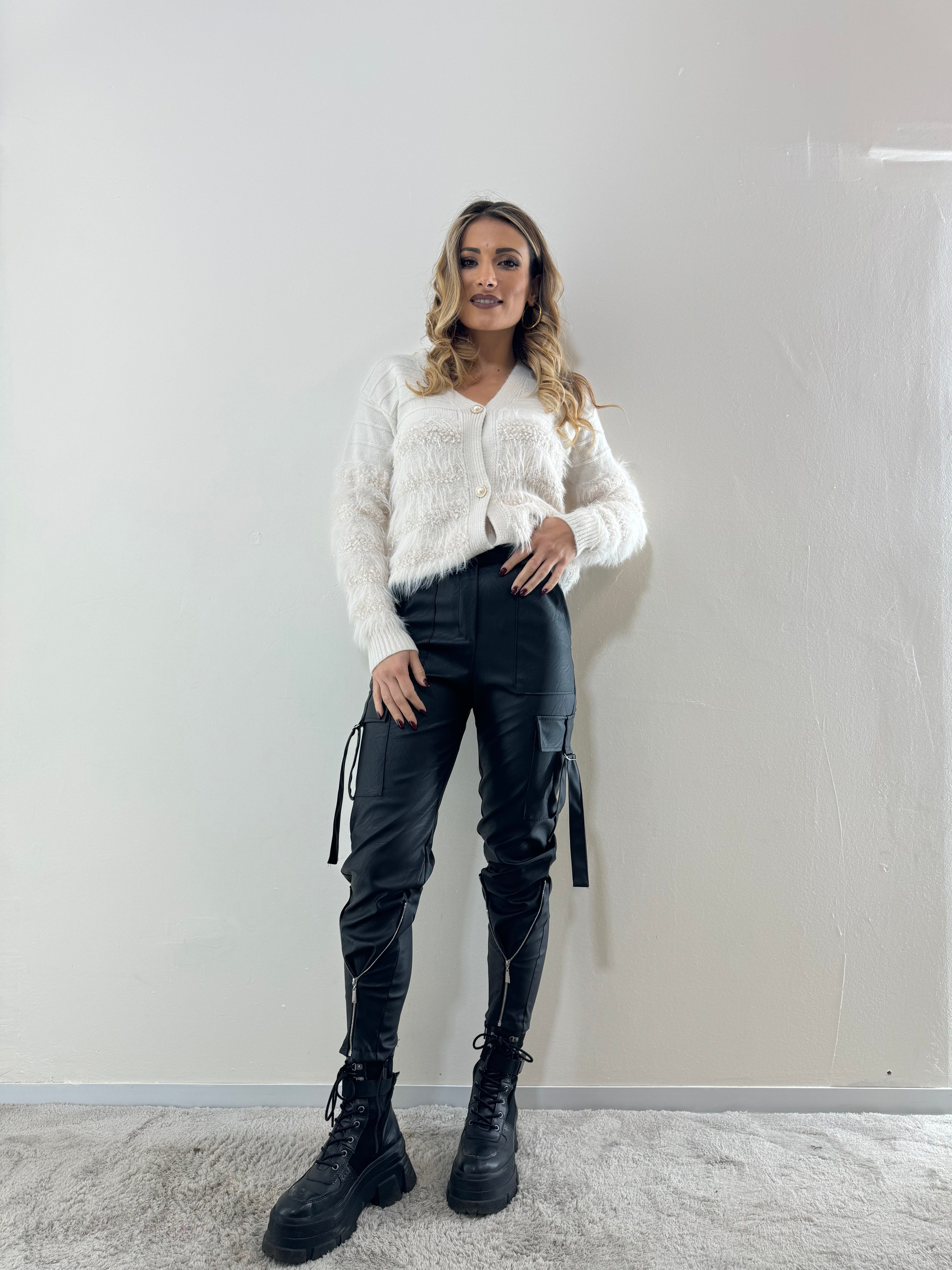 Pantaloni Ecopelle Black