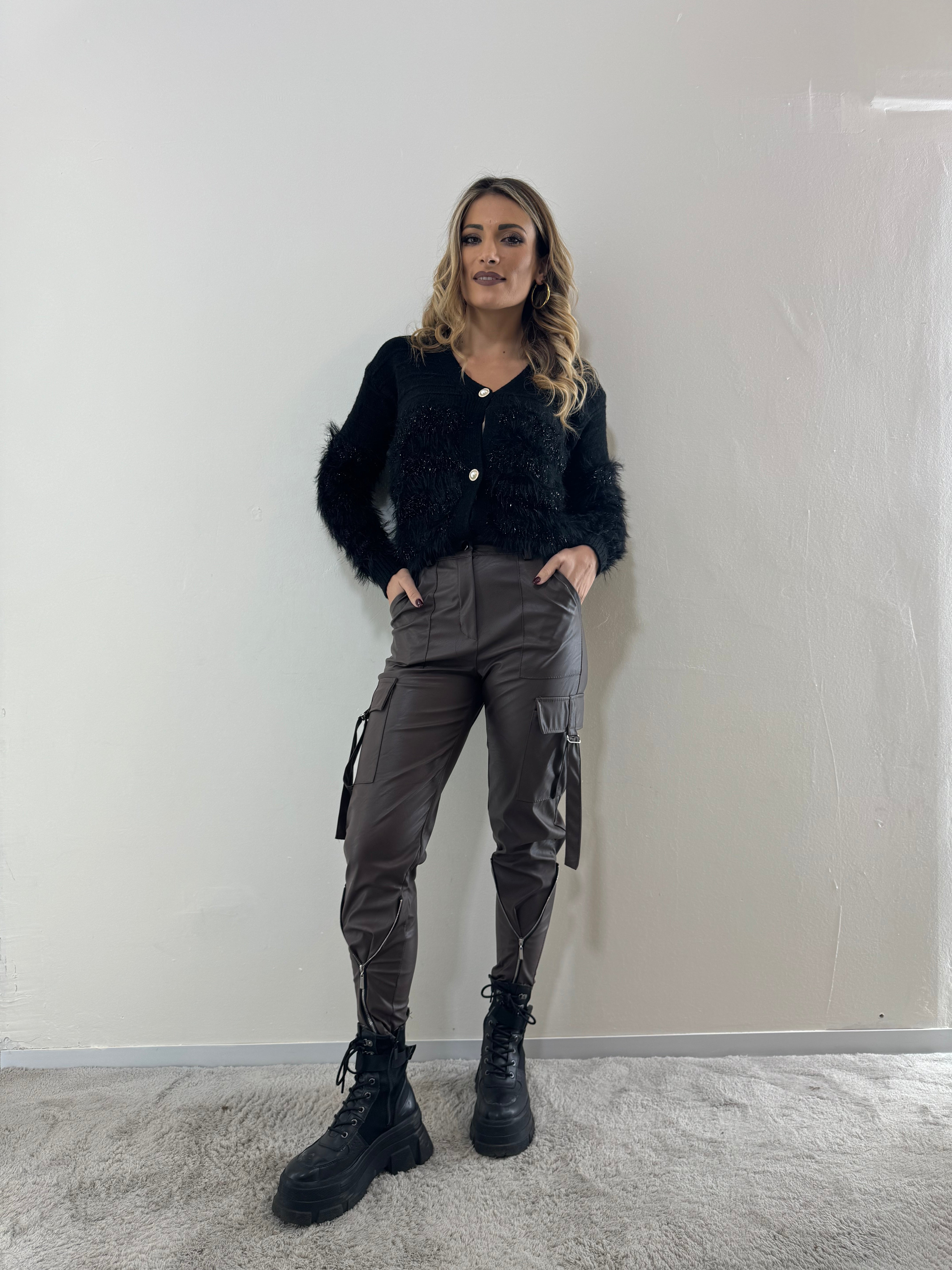 Pantaloni Ecopelle Choco
