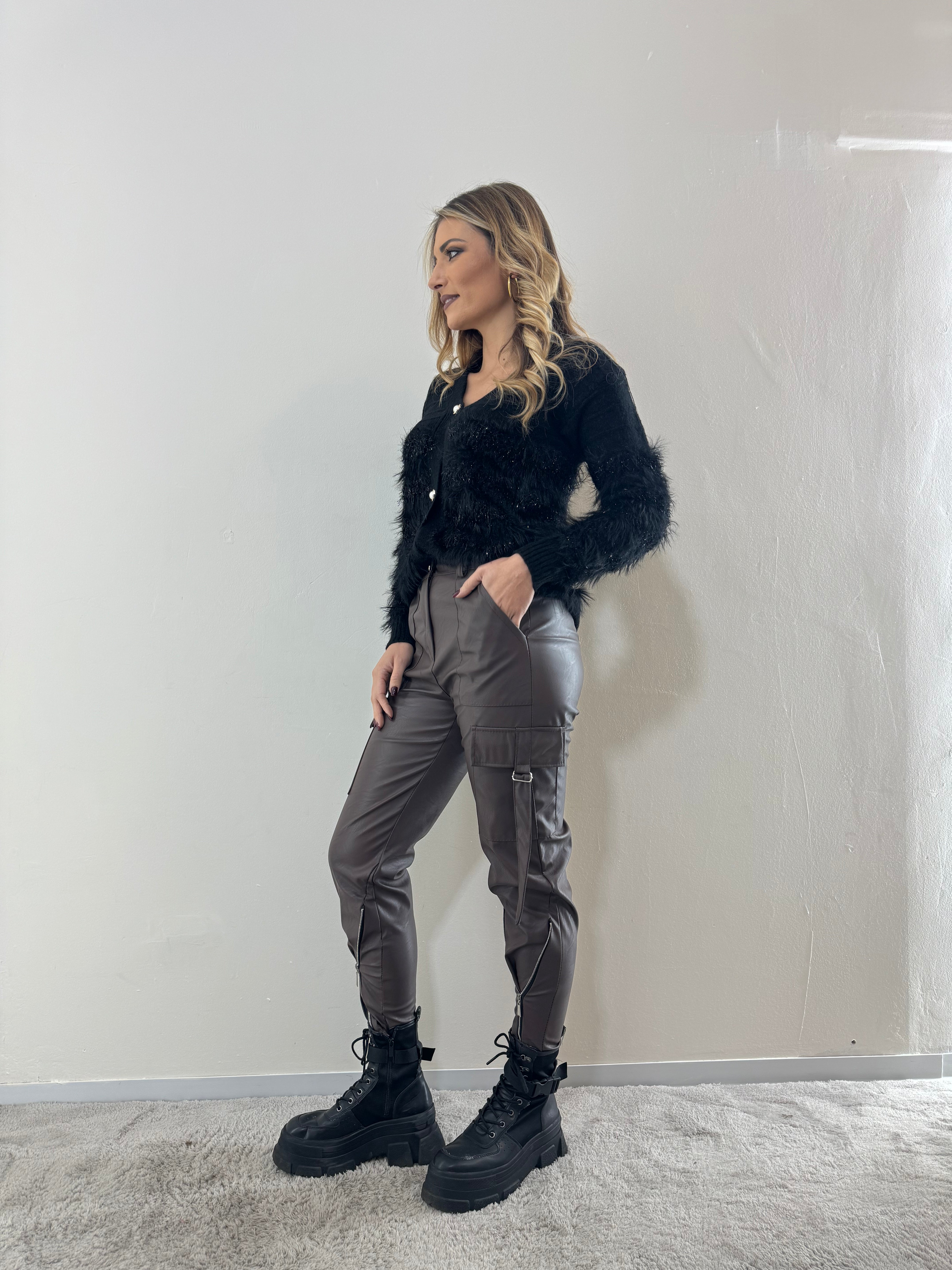 Pantaloni Ecopelle Choco