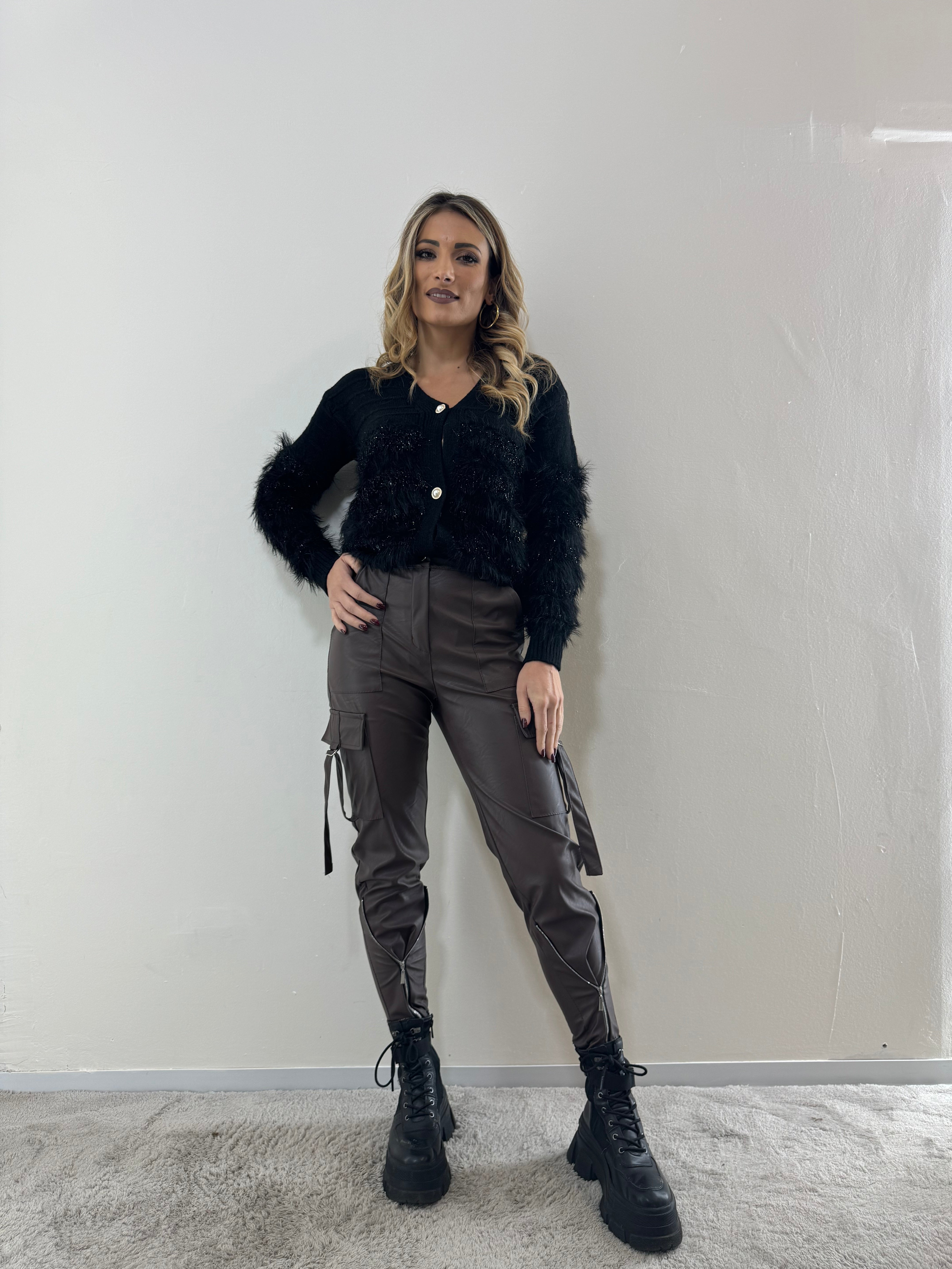 Pantaloni Ecopelle Choco